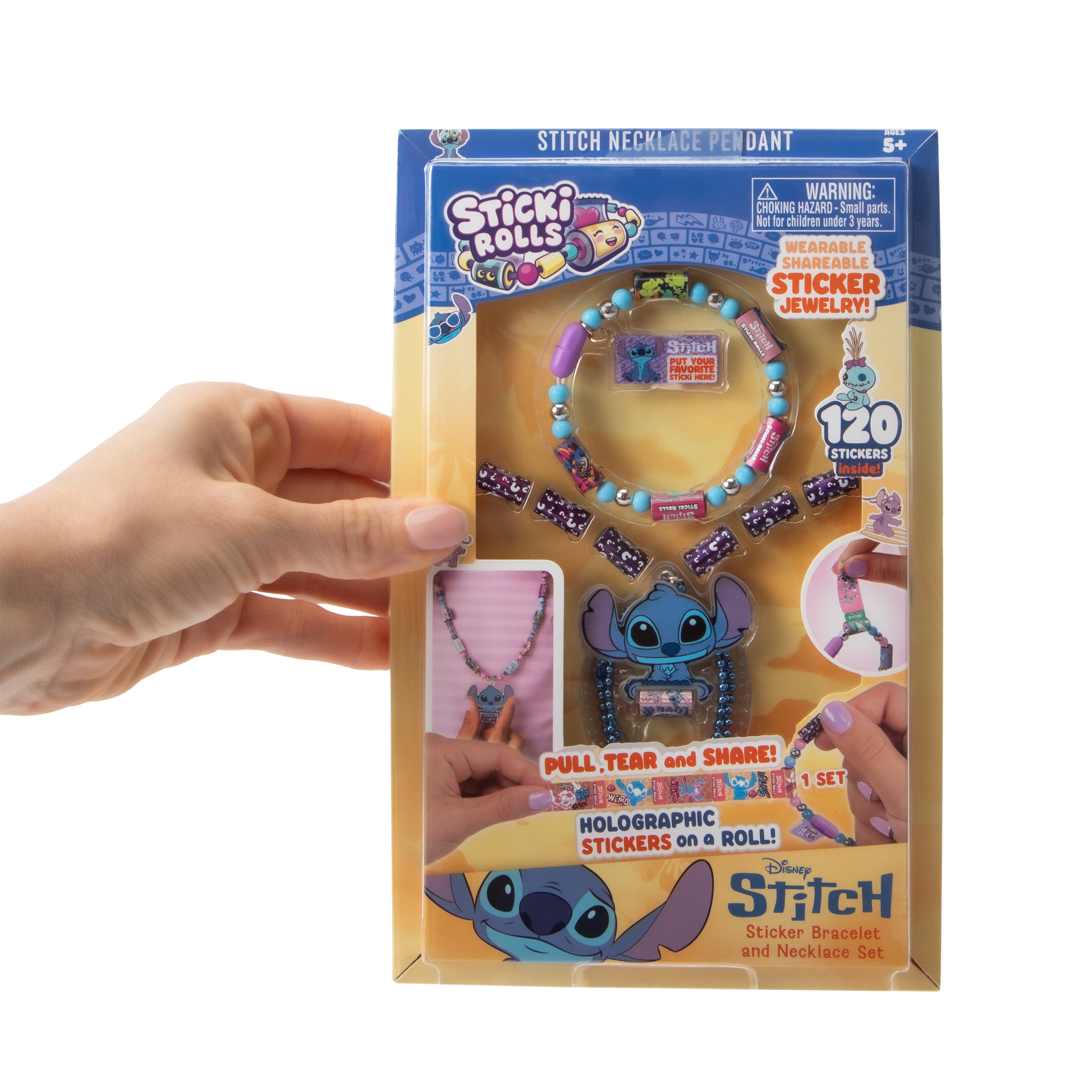 Disney Stitch Sticki Rolls Sticker Bracelet & Necklace Set