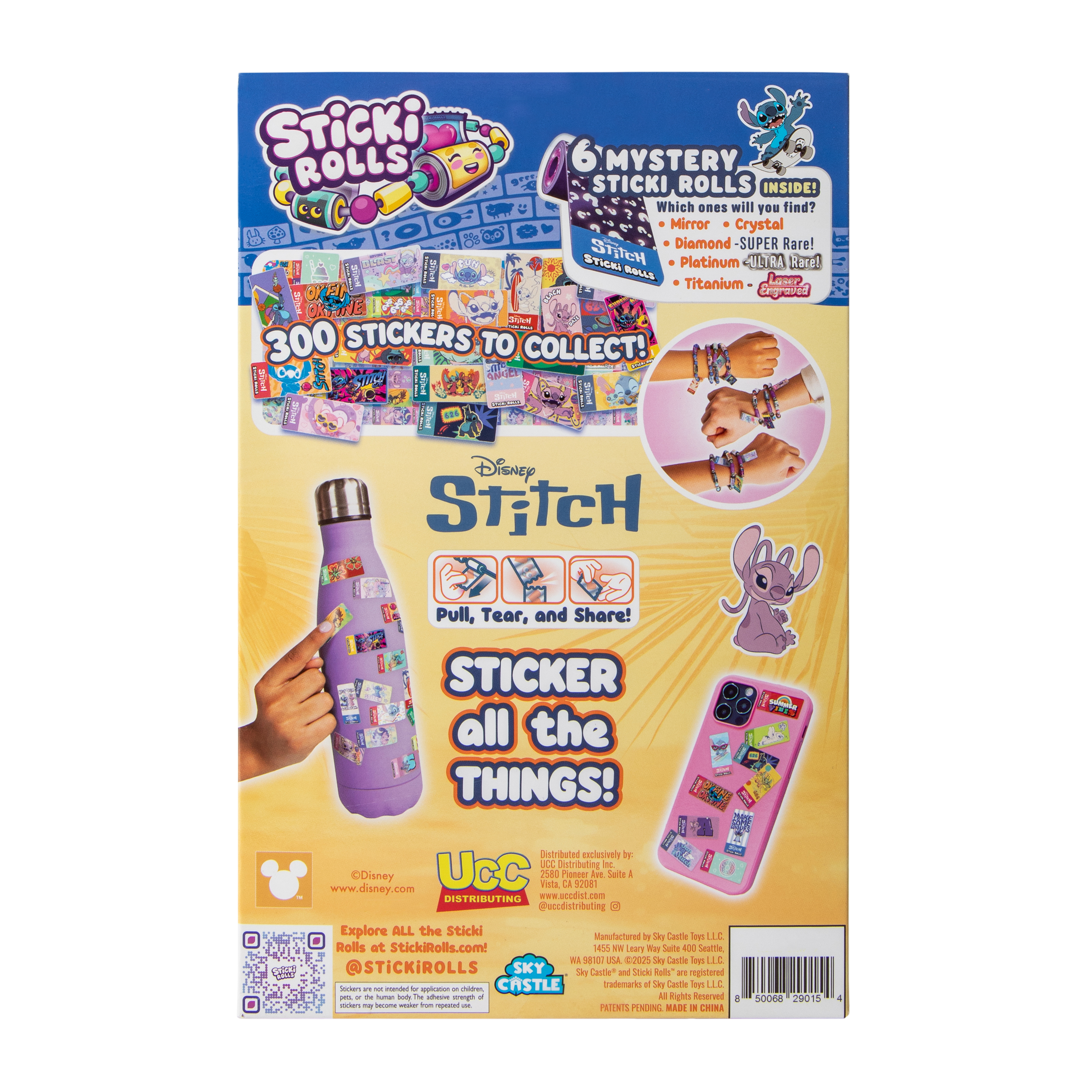 Disney Stitch Sticki Rolls Sticker Bracelet & Necklace Set