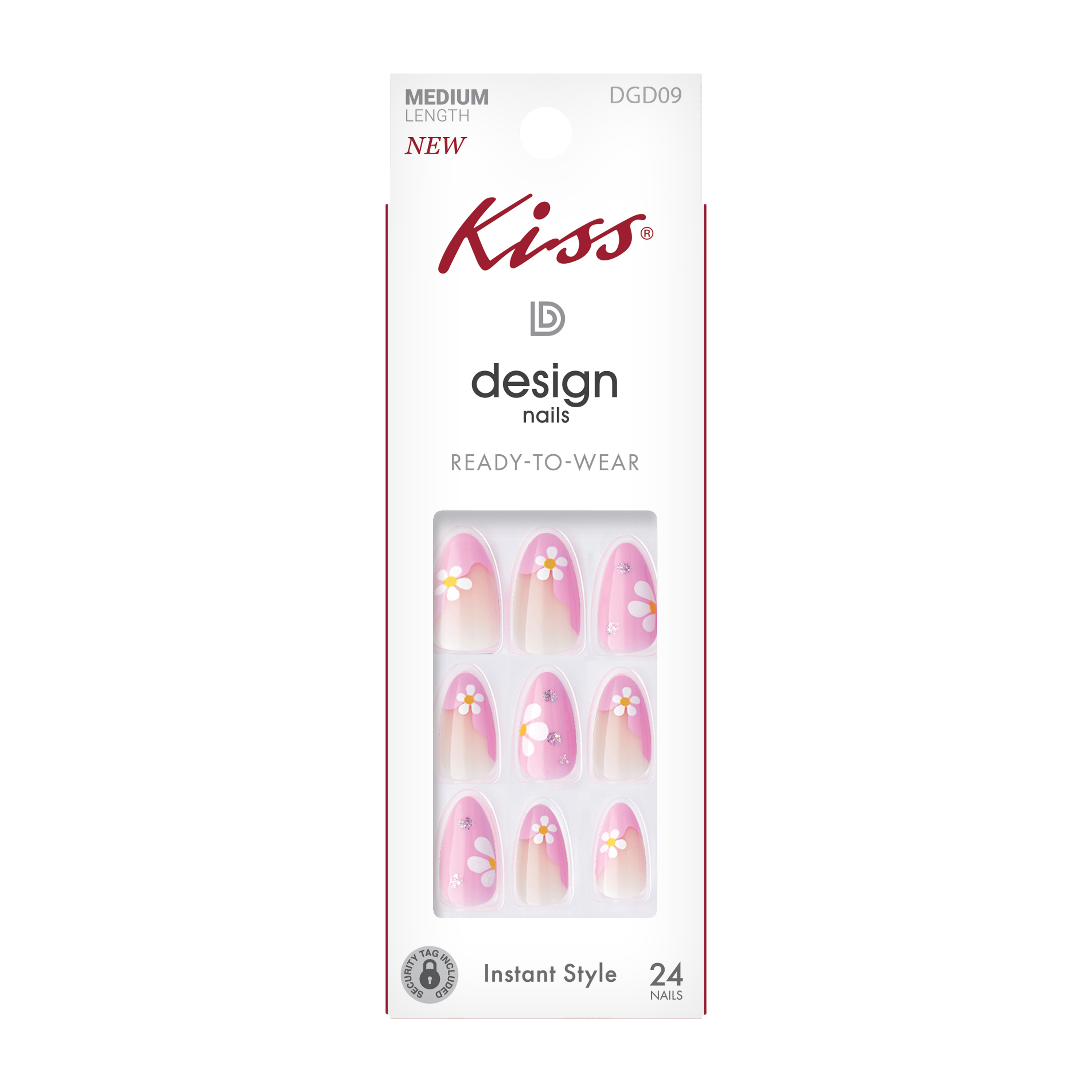 Kiss® Design Nails Medium Length 24-Pack