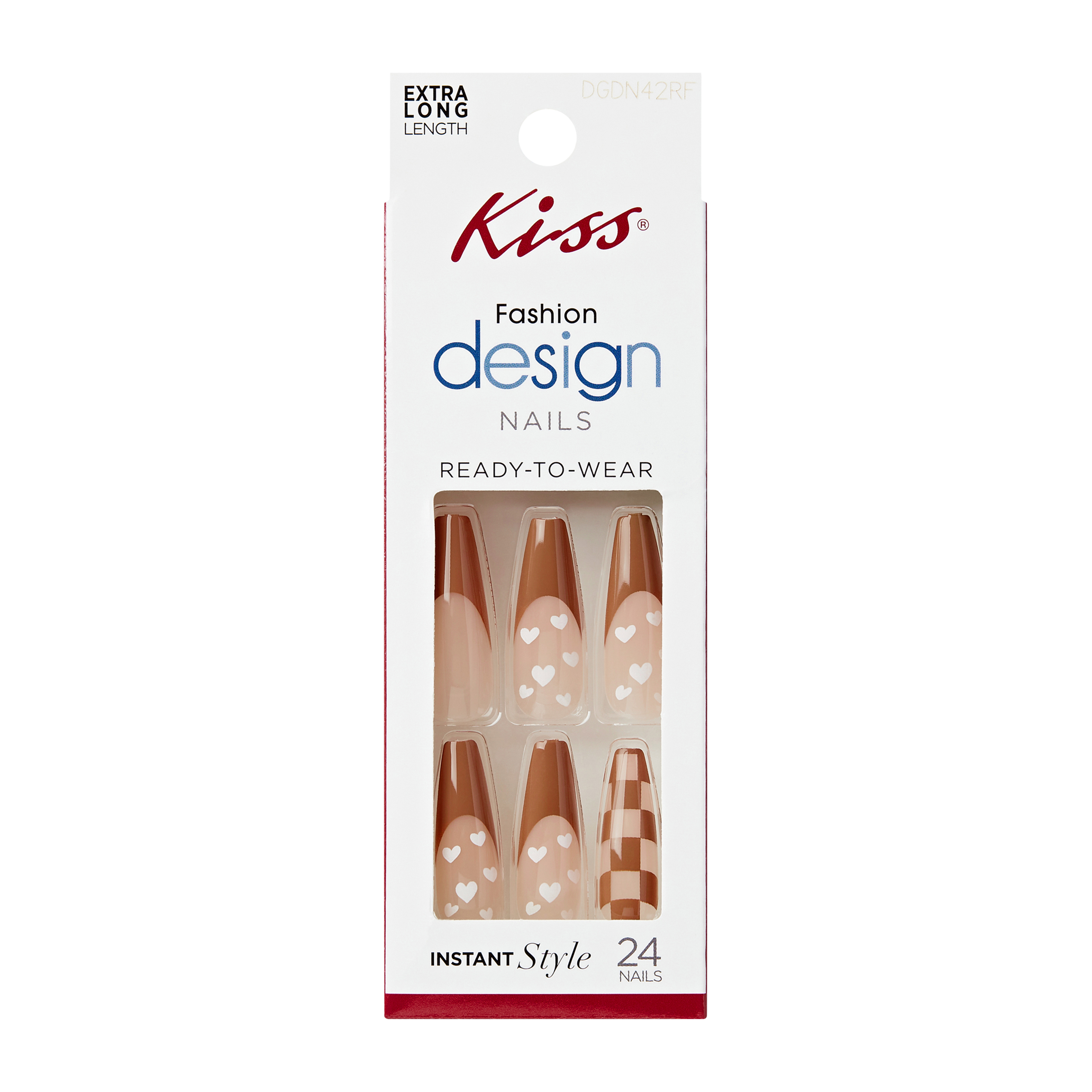 Kiss® Fashion Design Nails Extra Long Length 24-Pack