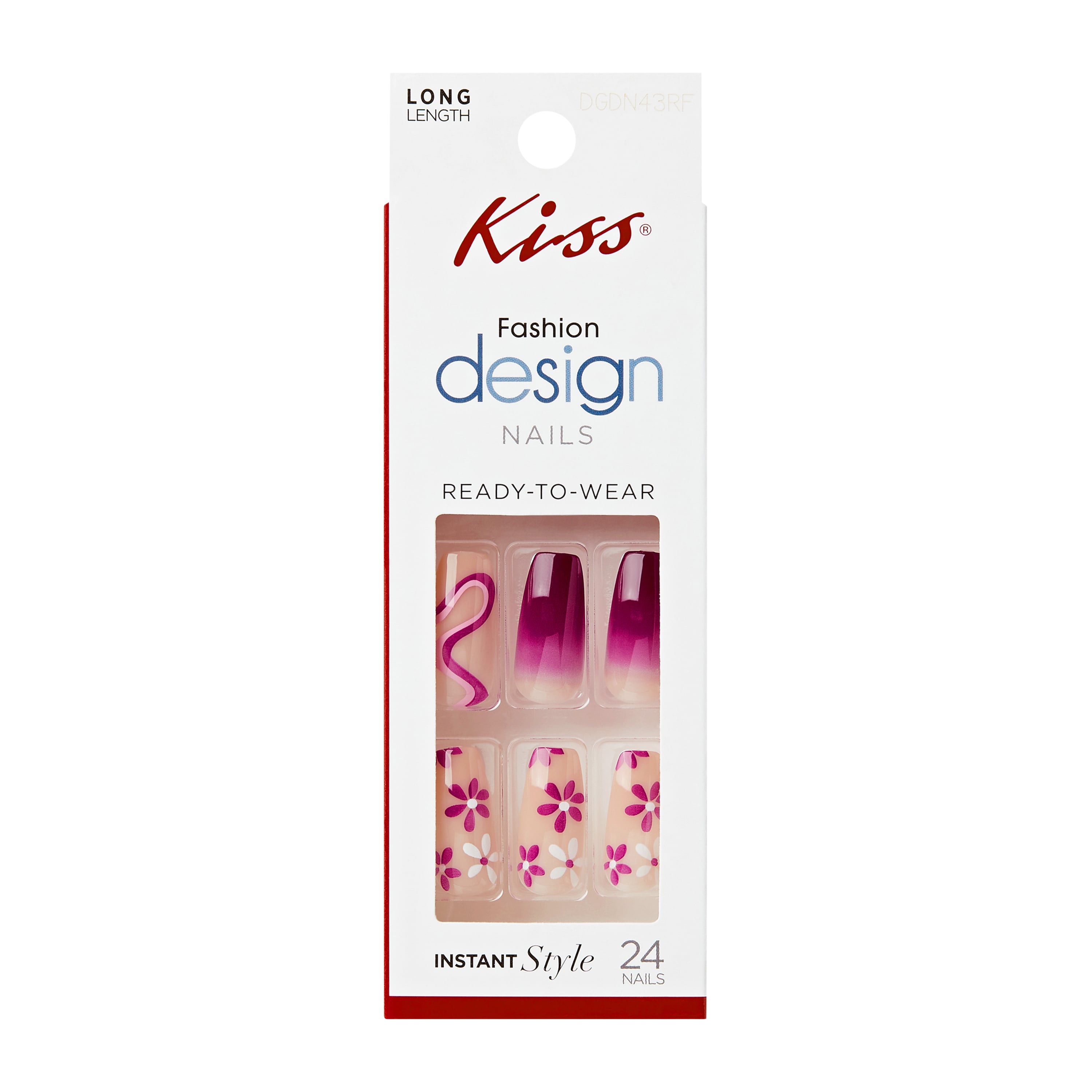 Kiss® Fashion Design Nails Long Length 24-Pack