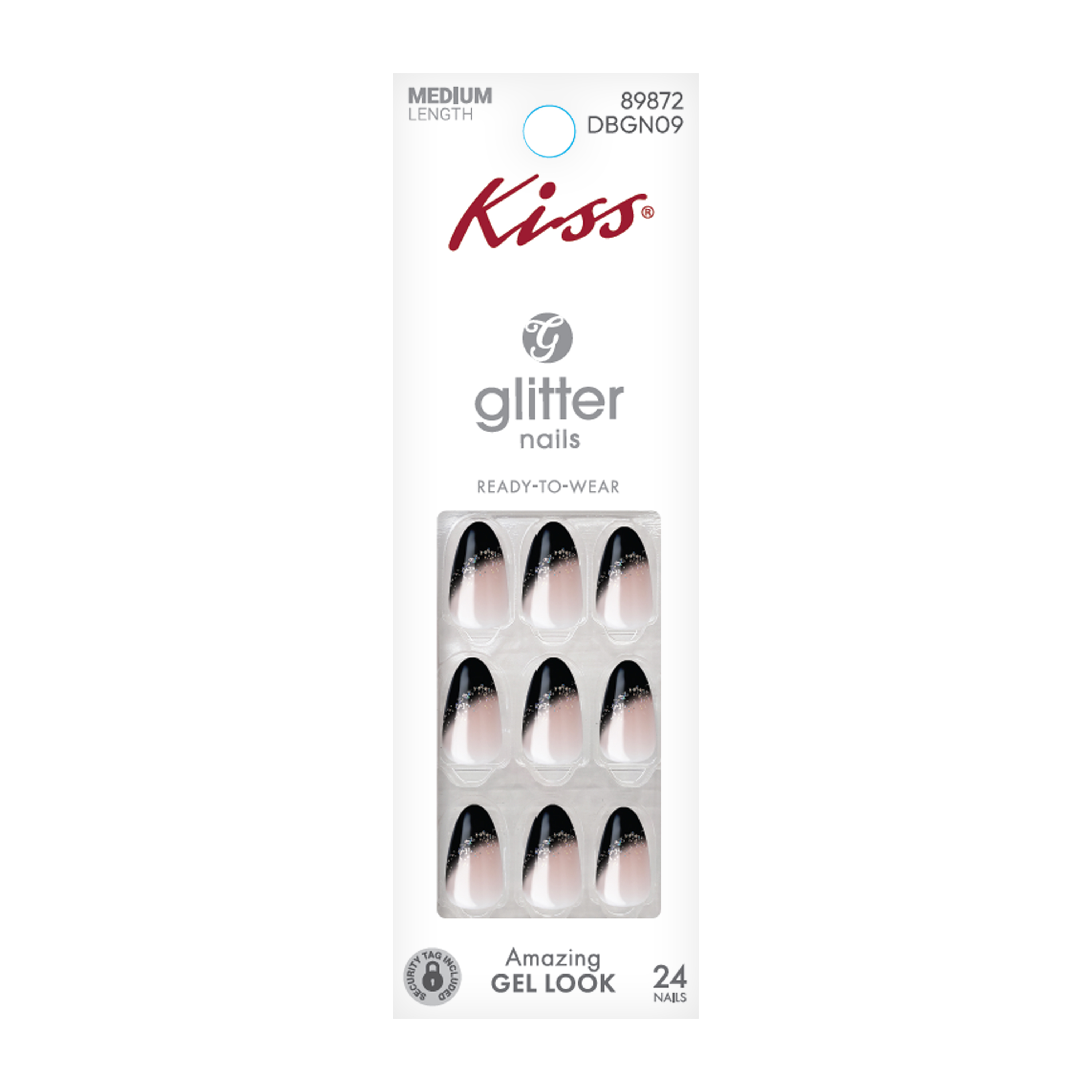 Kiss® Glitter Nails Medium Length 24-Pack