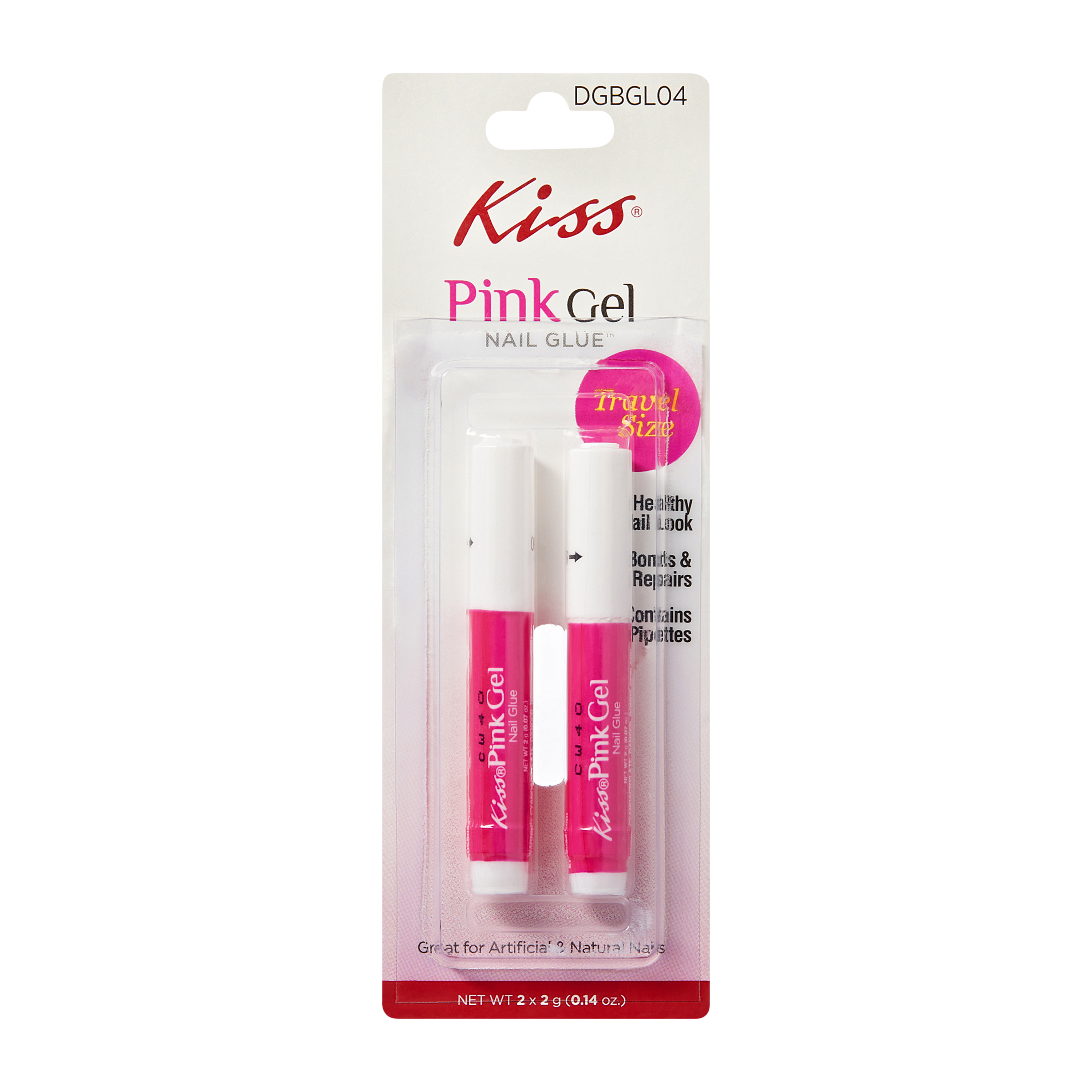 Kiss® Pink Gel Nail Glue 2-Pack 0.14oz