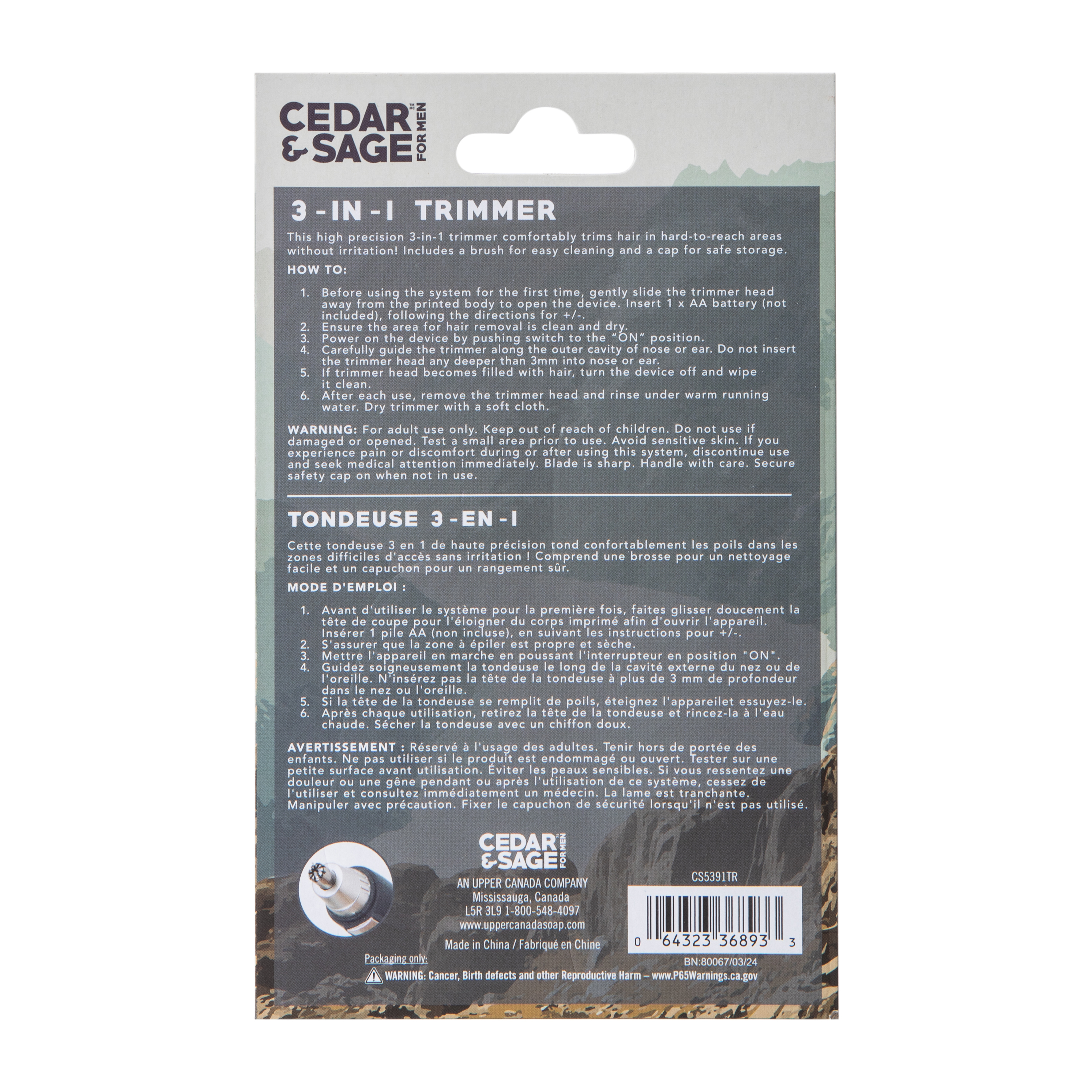 Cedar & Sage™ 3-In-1 Trimmer For Men
