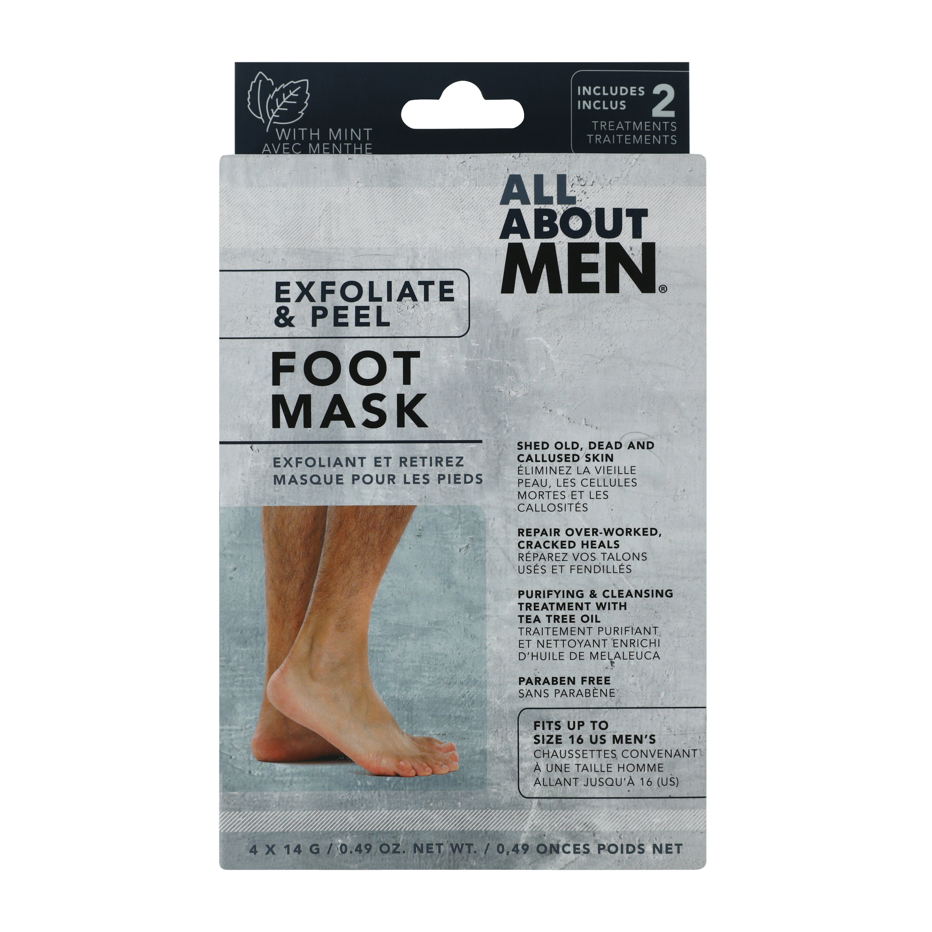 All About Men® Foot Mask 2-Pairs Pack