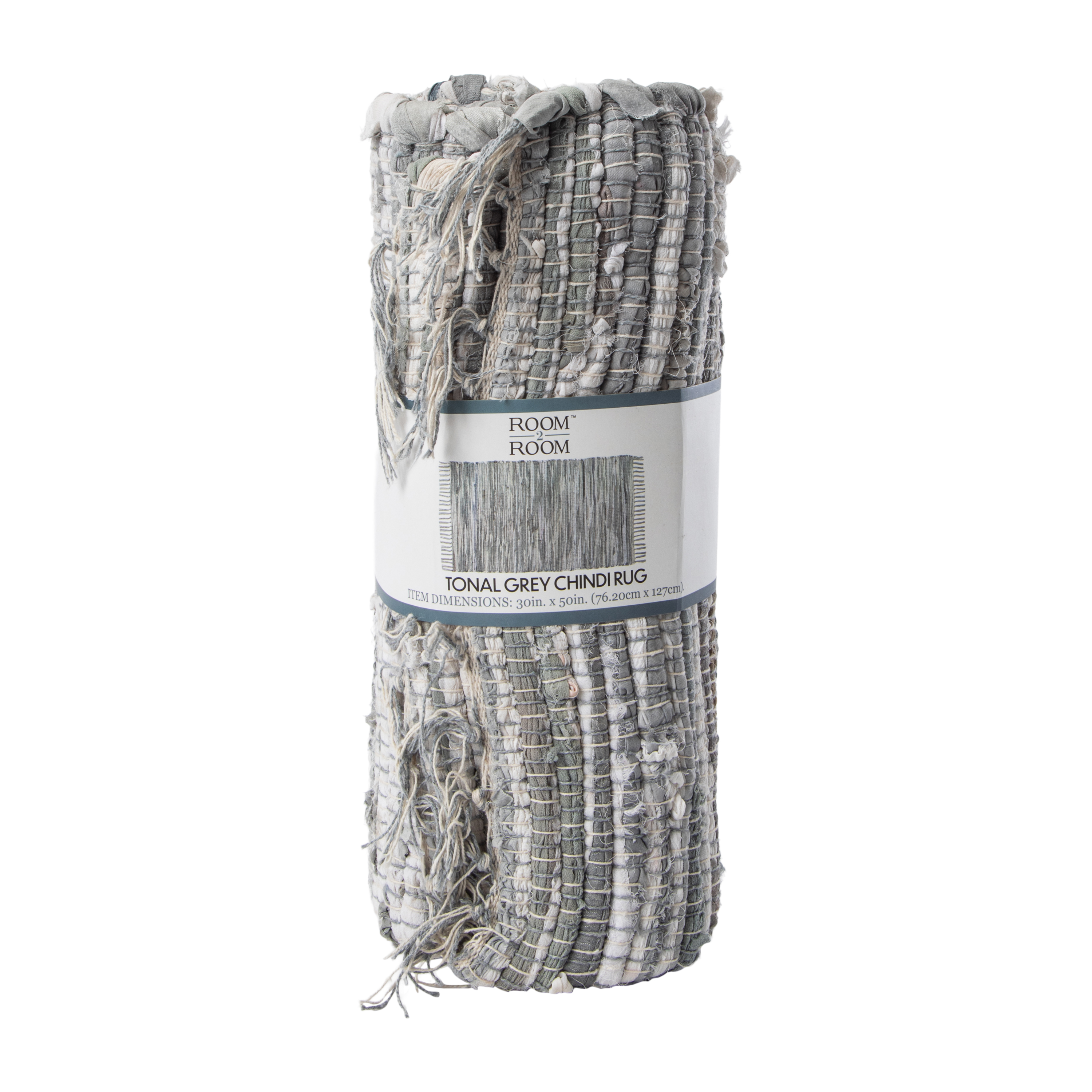 Tonal Grey Chindi Rug 30inx50in
