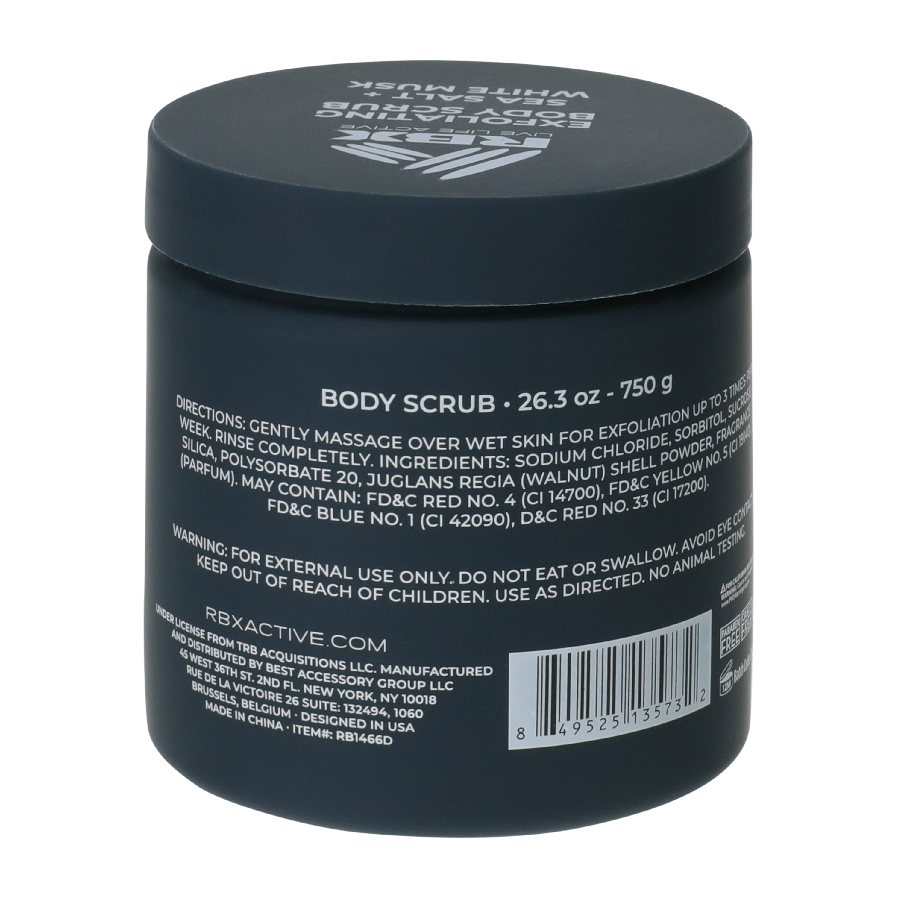 RBX Exfoliating Sea Salt+White Musk Body Scrub For Men 26.3oz
