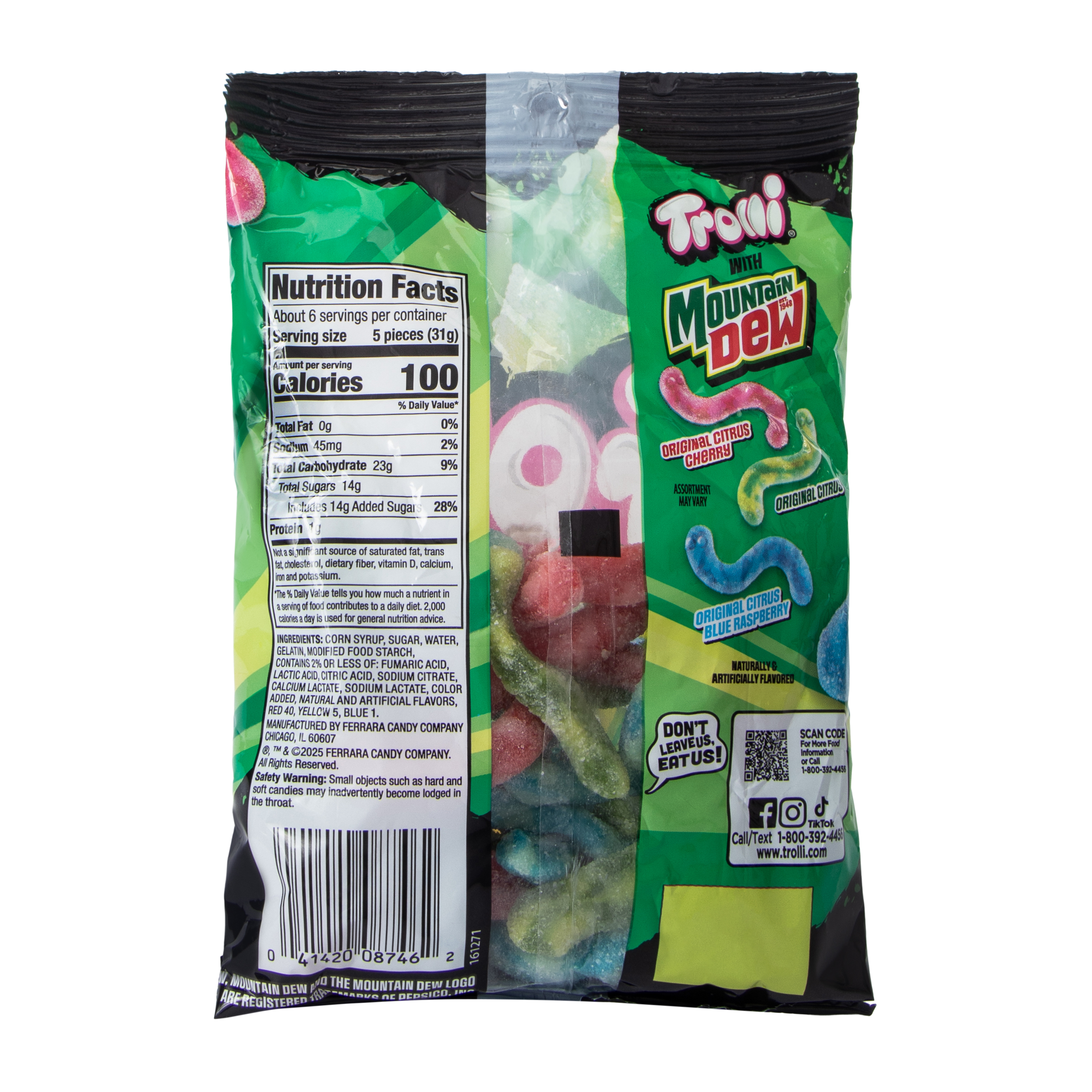 Trolli® Limited Edition Mountain Dew Sour Brite Crawlers Gummi Candy 12.3oz