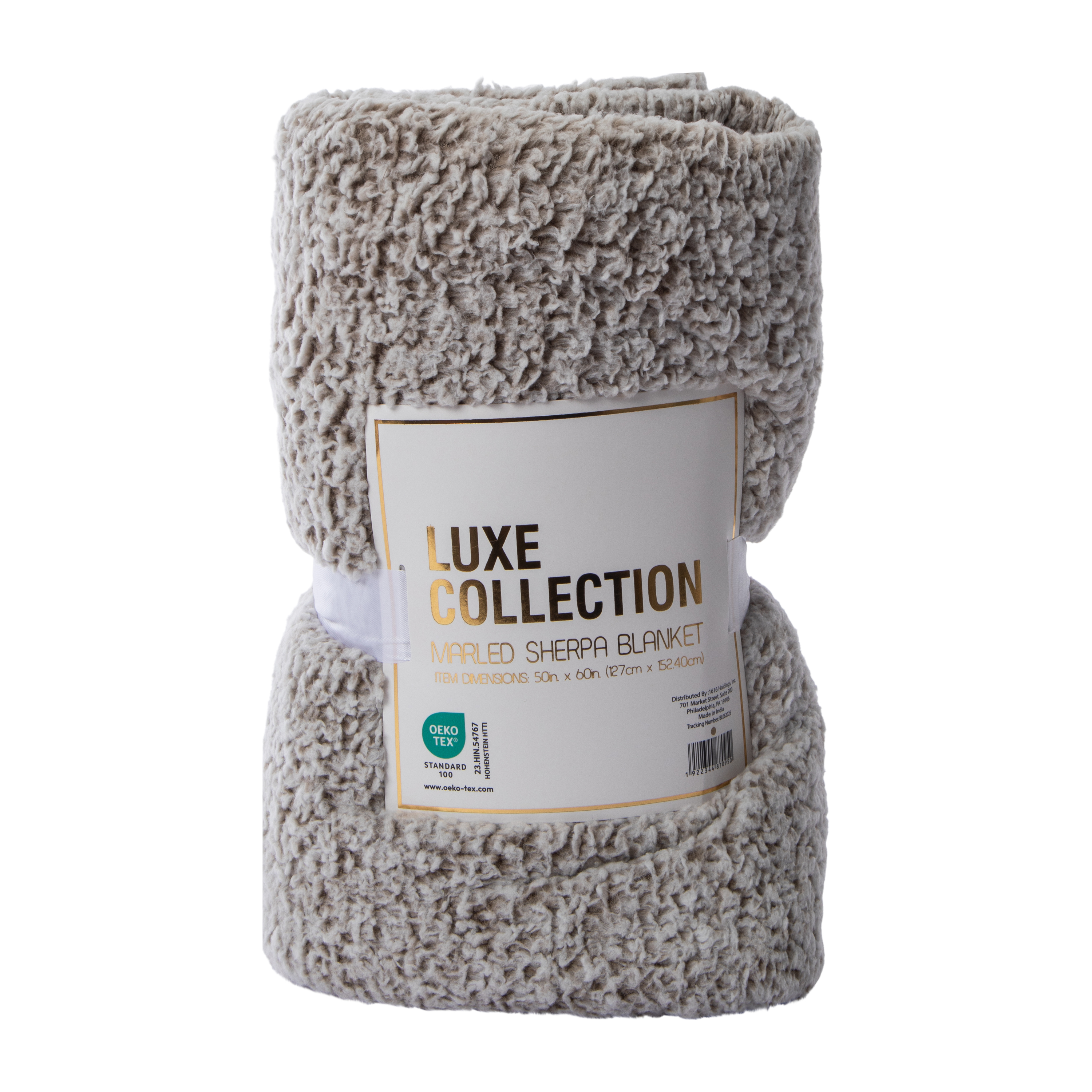 Luxe Collection Marled Sherpa Blanket 50inx60in
