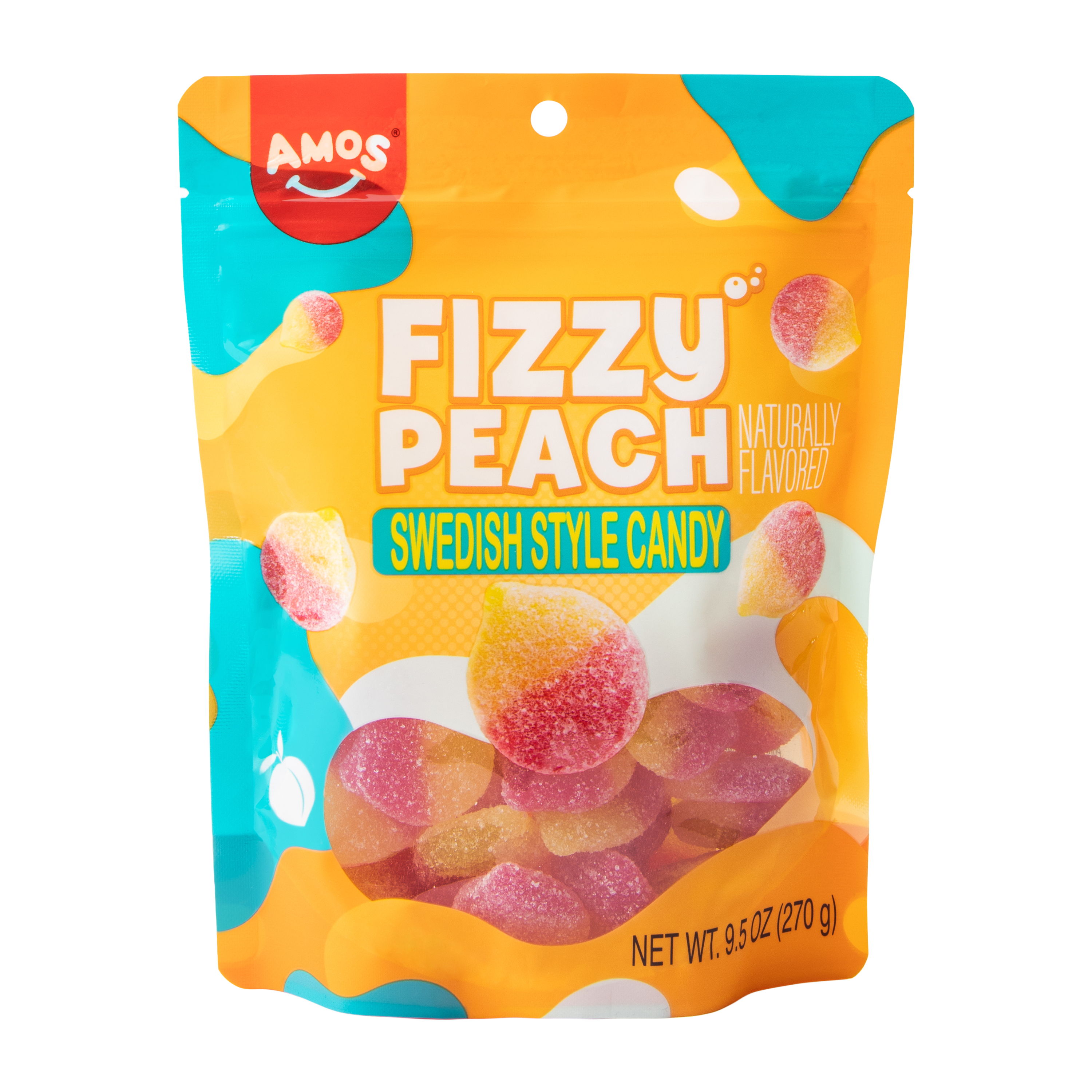 Amos® Fizzy Peach Swedish Style Candy 9.5oz
