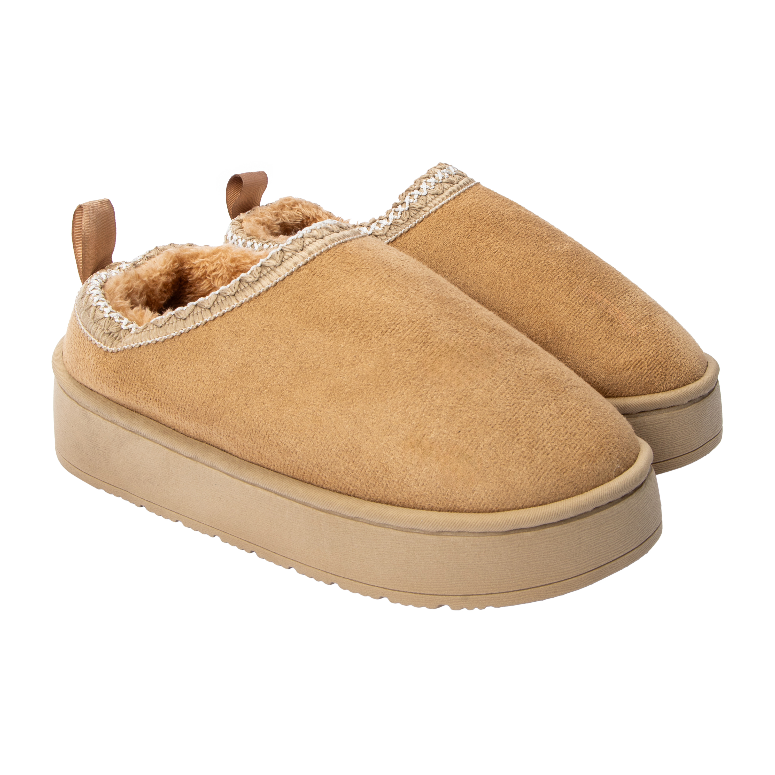 Suede Stitched Platform Shoes