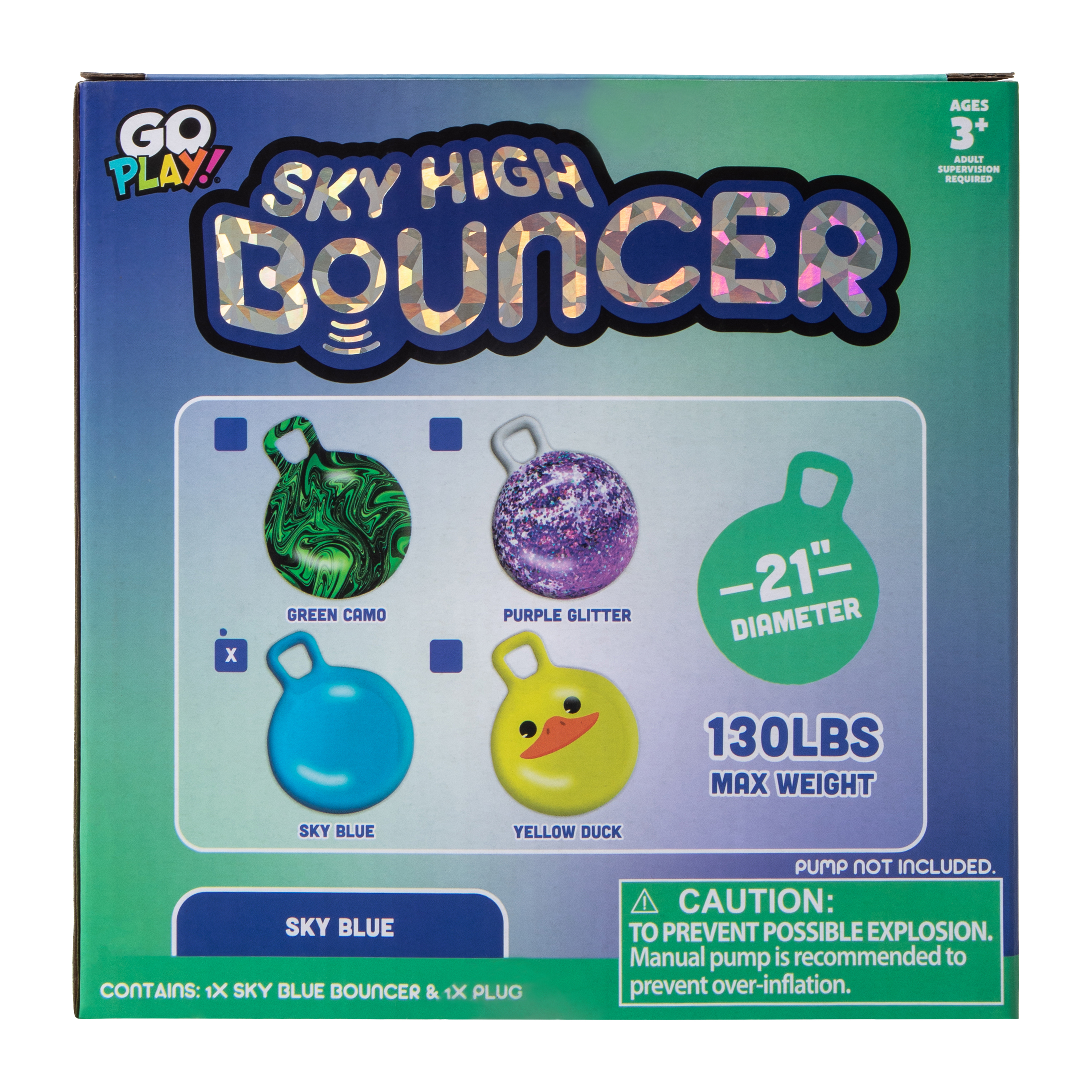 Sky High inflatable Bouncer Toy With Handle 21in