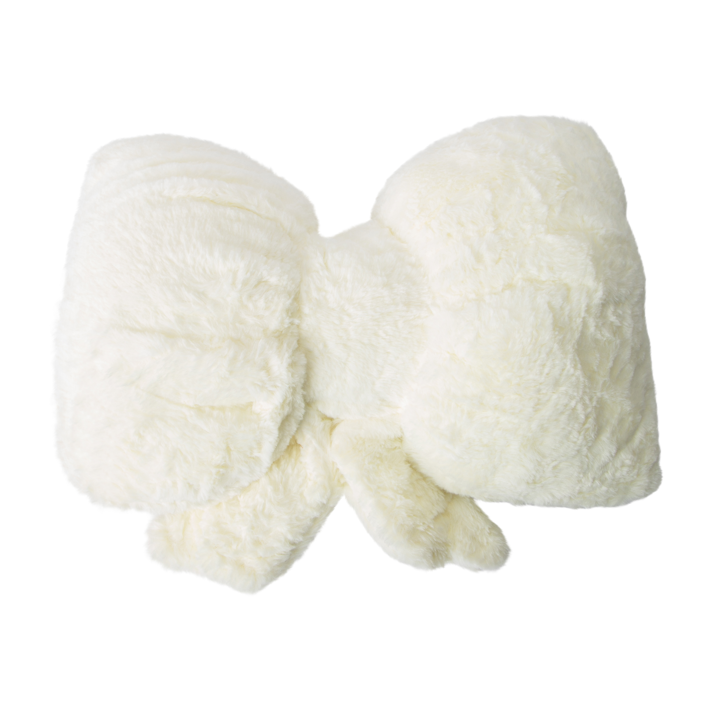Fur Bow Pillow 16inx10in