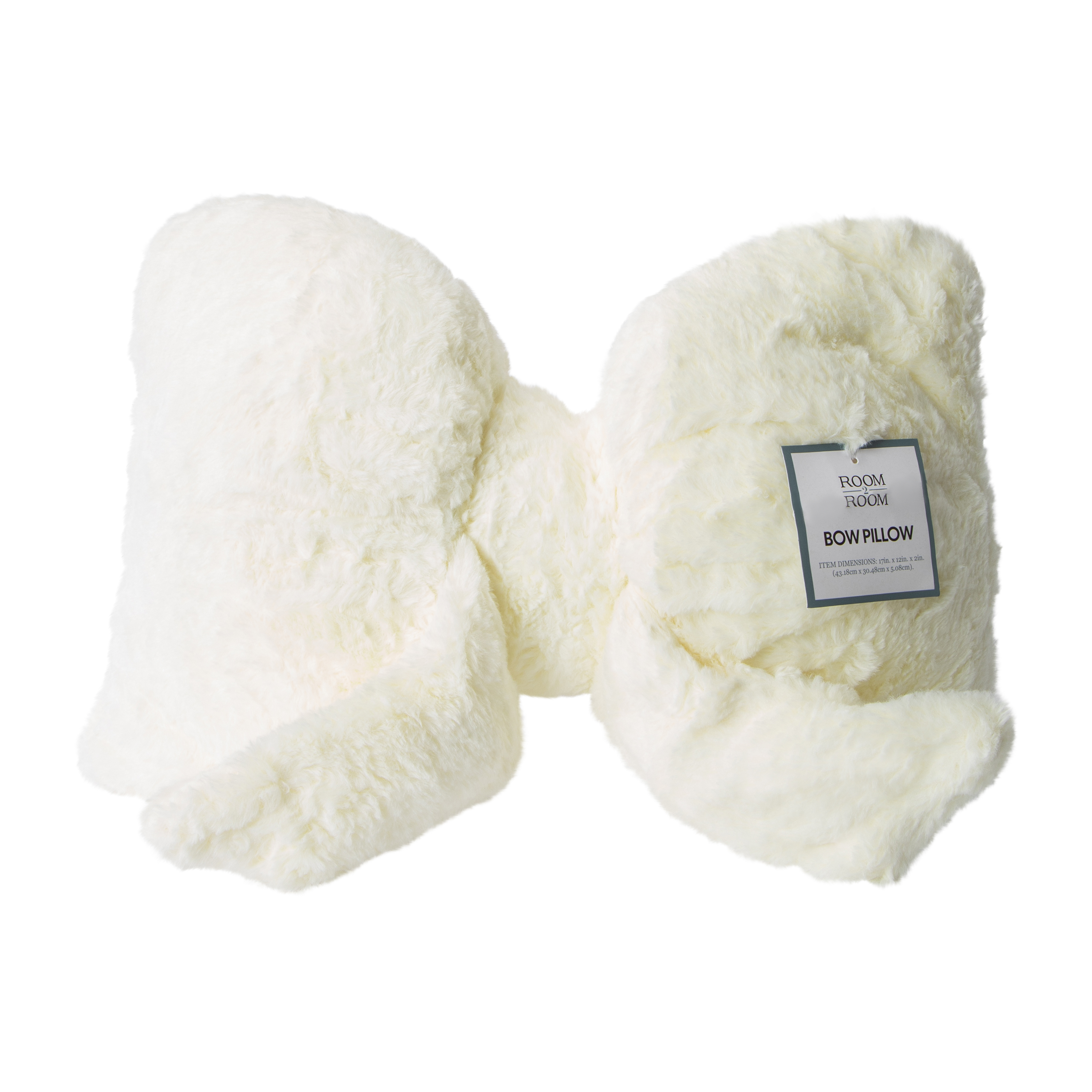 Fur Bow Pillow 16inx10in