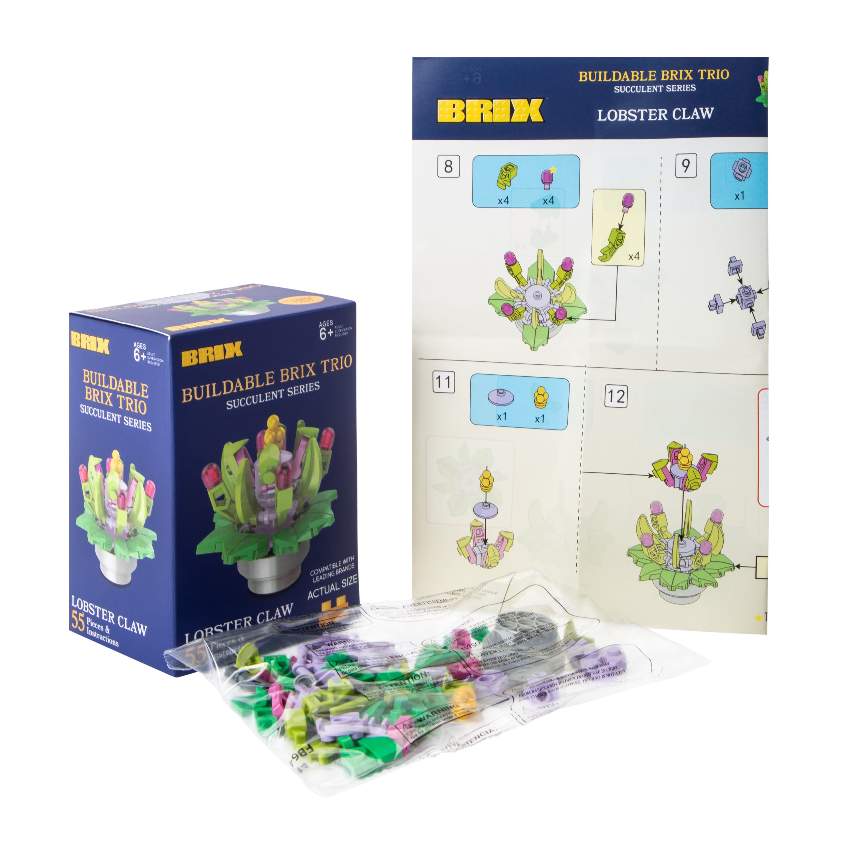 Succulent Buildable Brix Trio 3-Pack