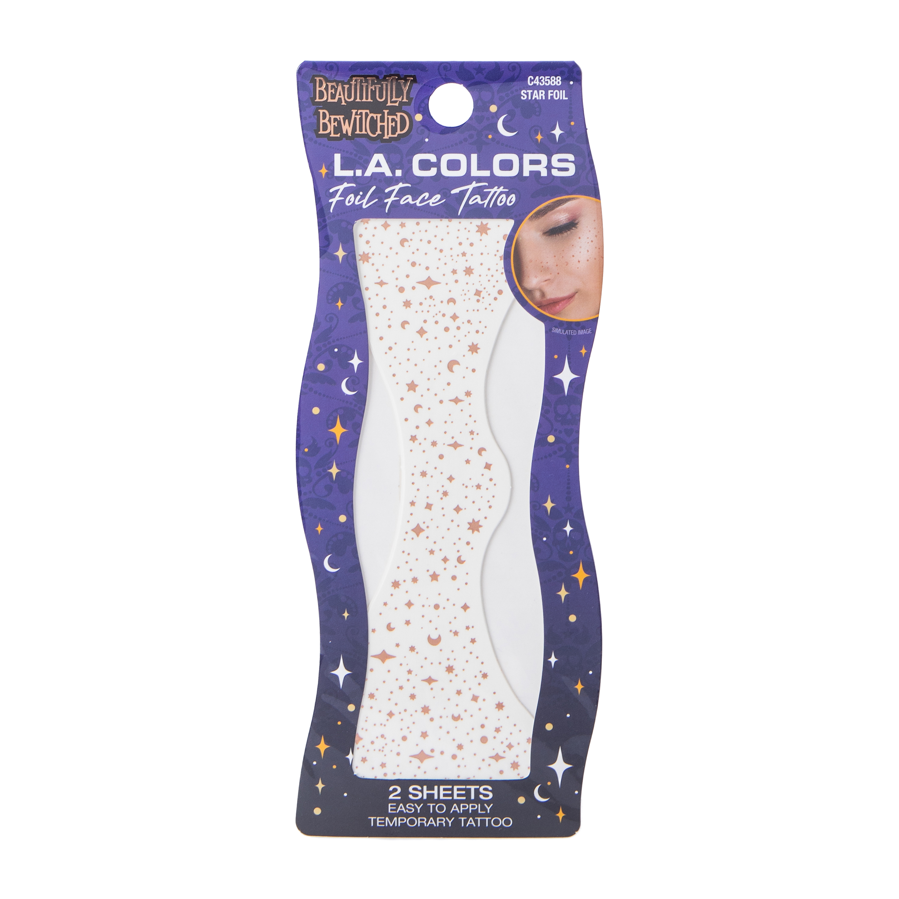 L.A. Colors® Beautifully Bewitched Star Foil Face Tattoo 2-Pack