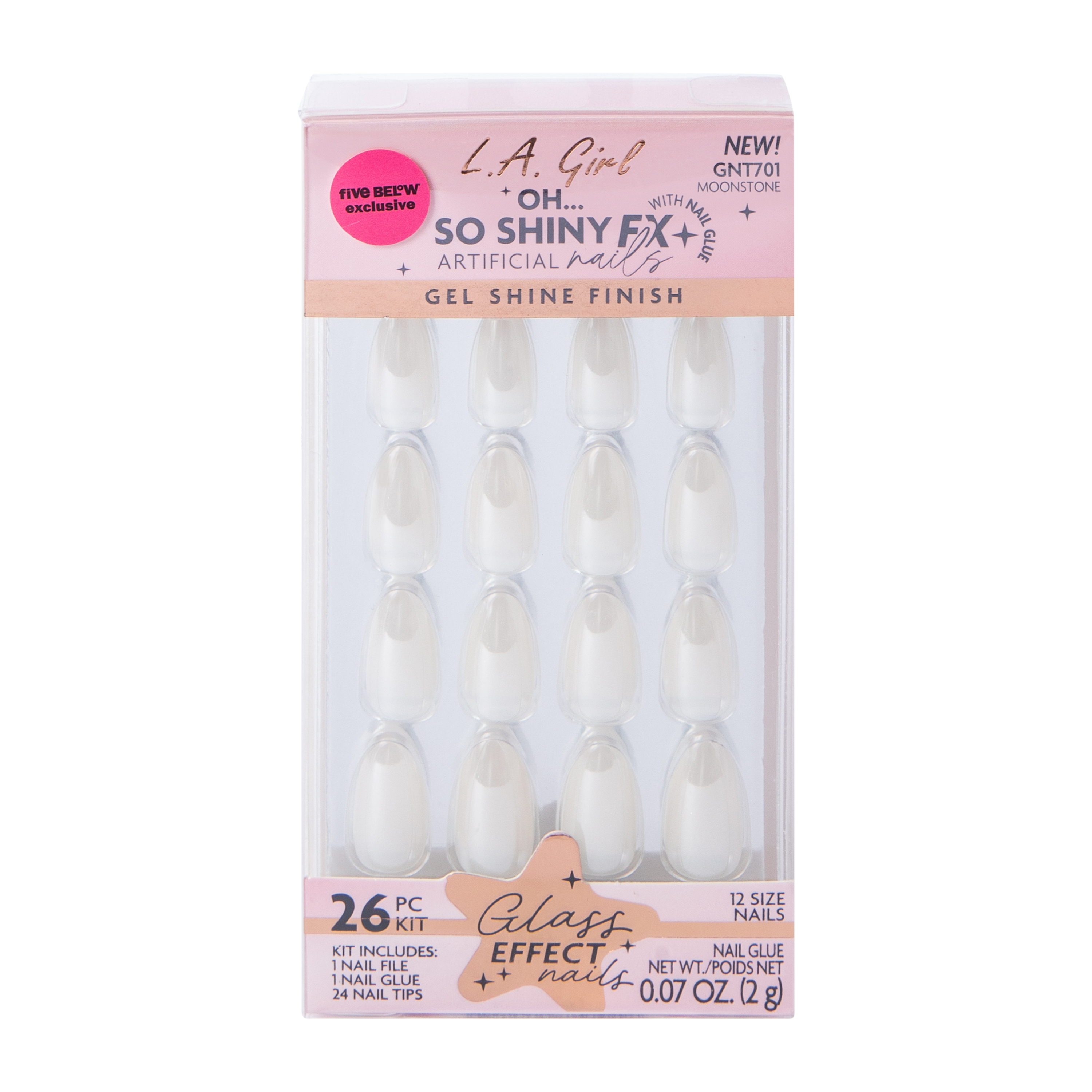 L.A. Girl Oh… So Shiny Fx Moonstone Glass Effect Nails Kit 26-Pcs