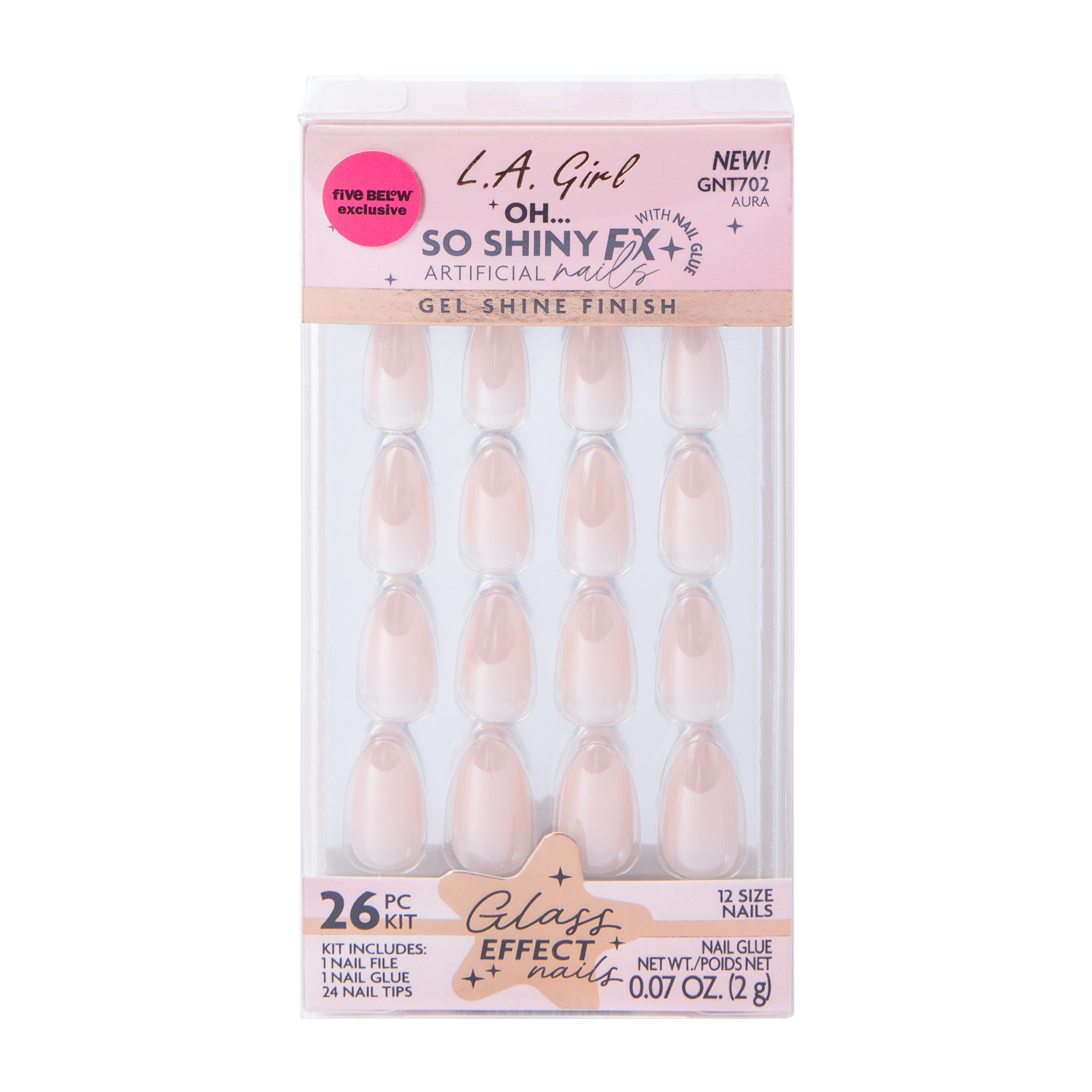 L.A. Girl Oh… So Shiny Fx Aura Glass Effect Nails Kit 26-Pcs