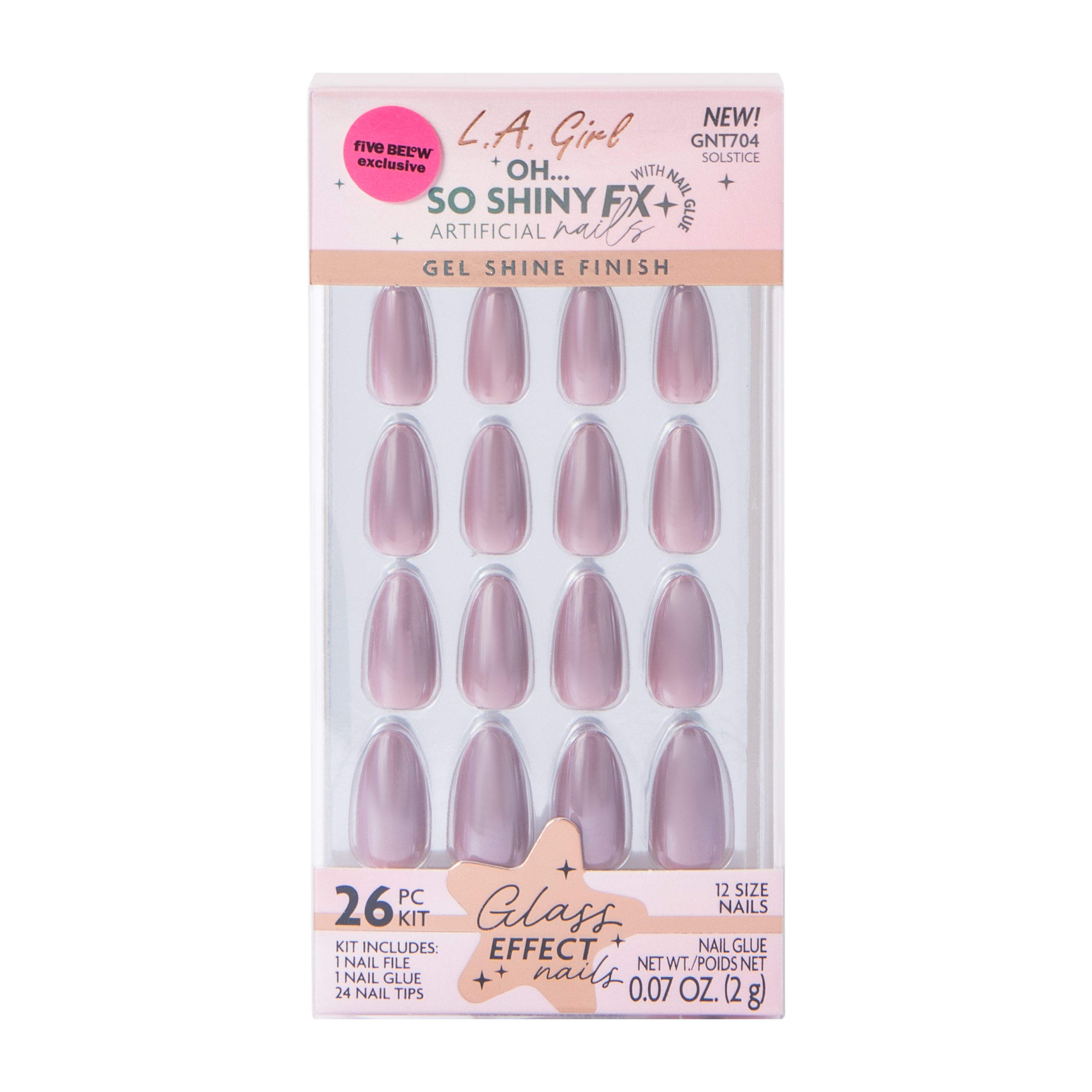 L.A. Girl Oh… So Shiny Fx Solstice Glass Effect Nails Kit 26-Pcs
