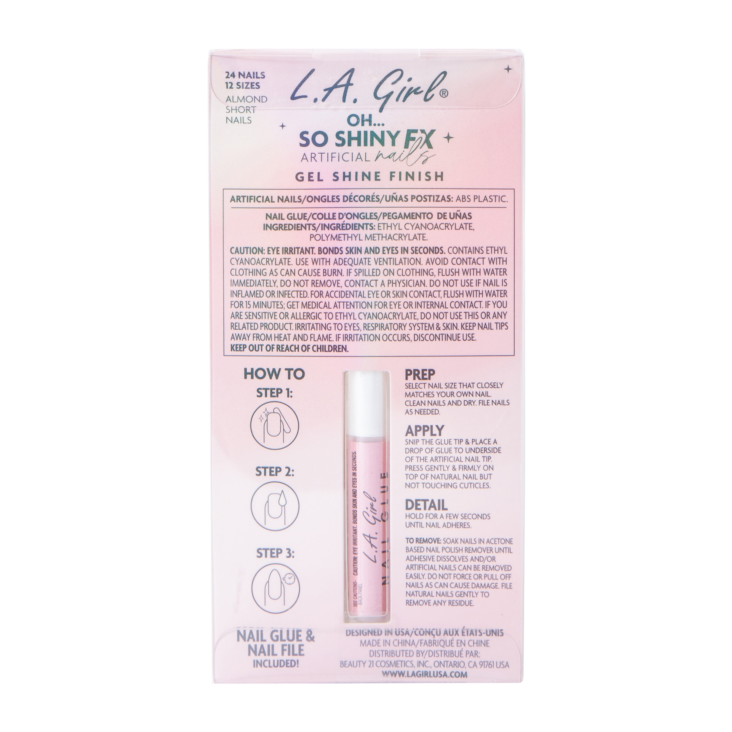 L.A. Girl Oh… So Shiny Fx Solstice Glass Effect Nails Kit 26-Pcs