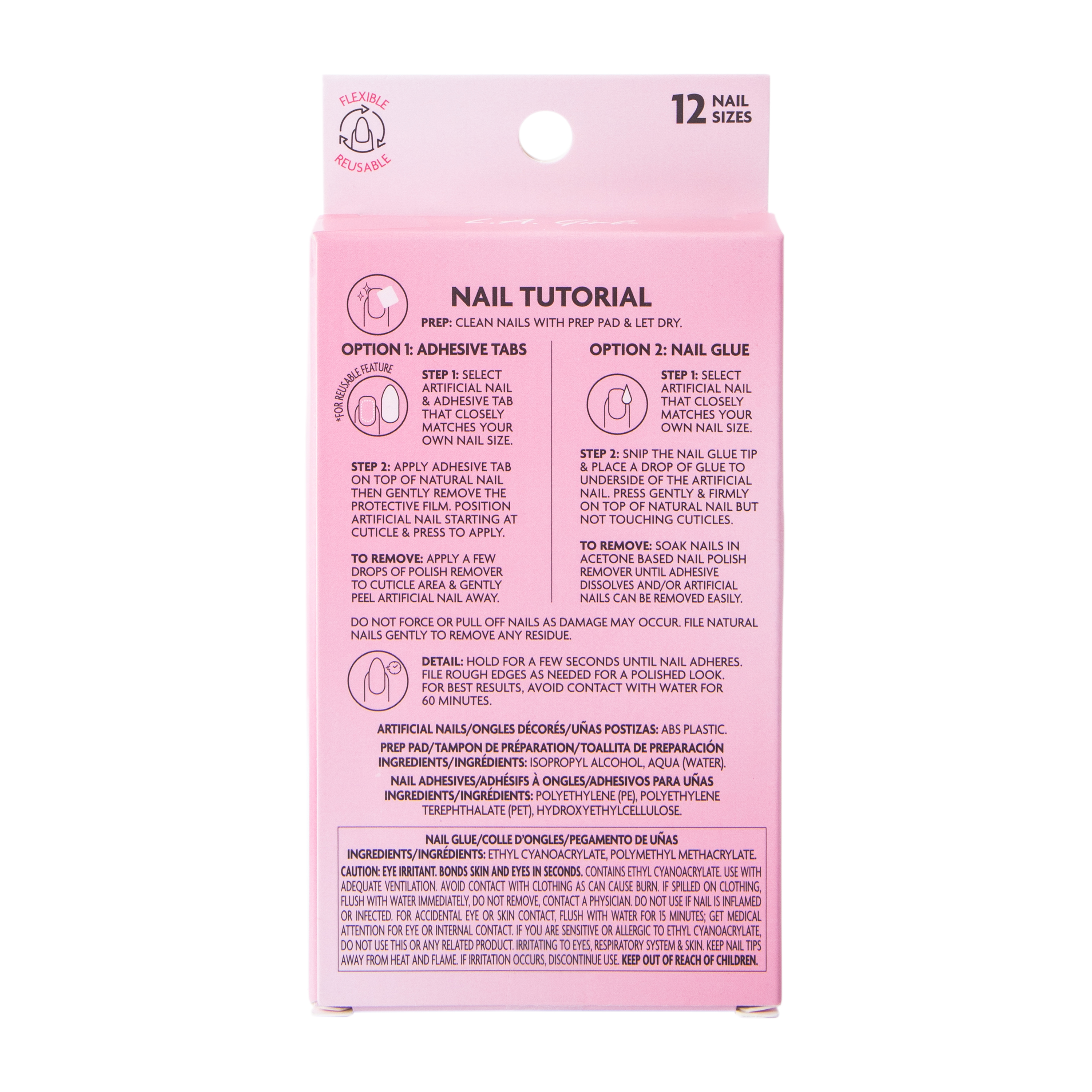 L.A. Girl Fave Gem French Tip Luxe Shine Nails Kit 28-Pcs