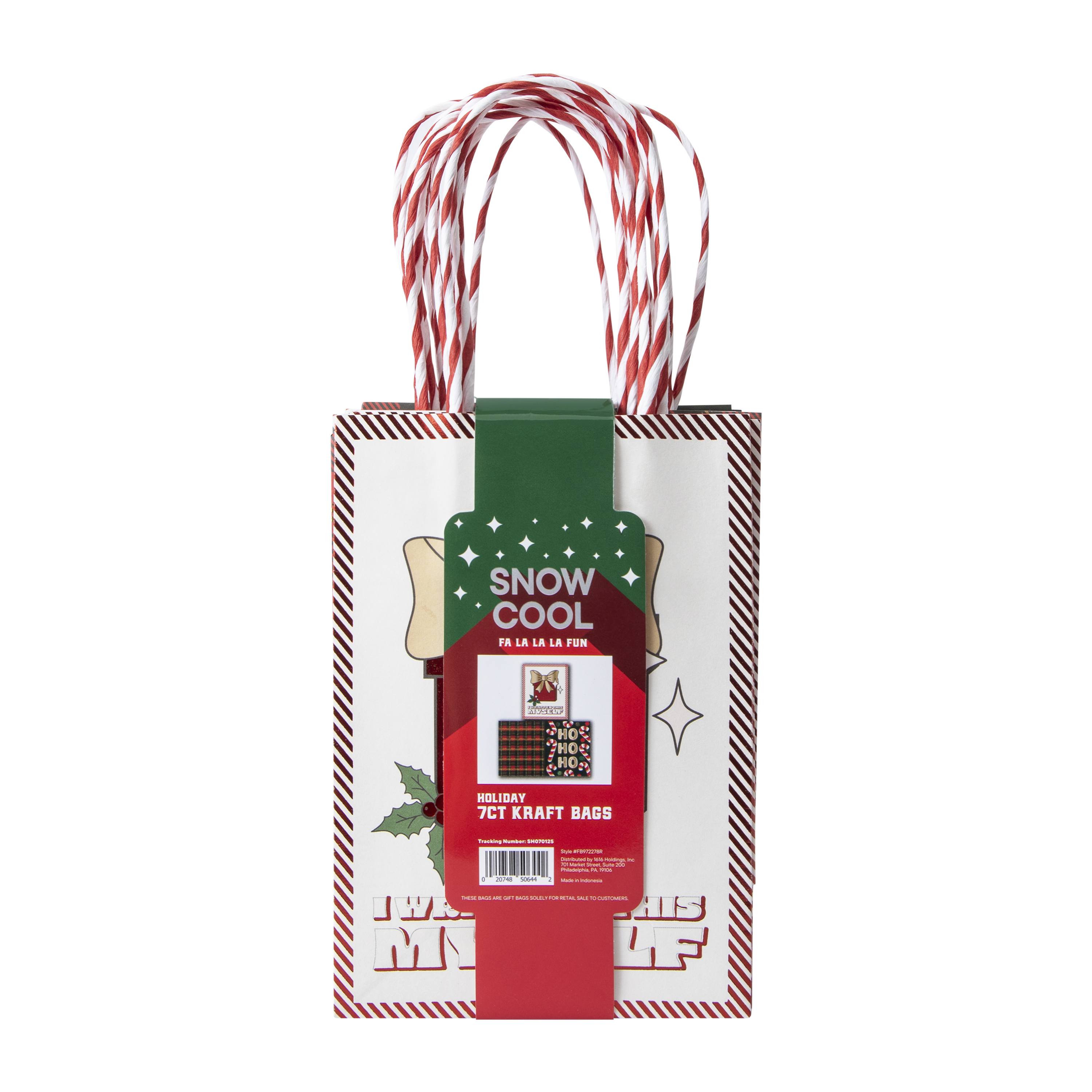 Christmas Holiday Kraft Bags -Pack