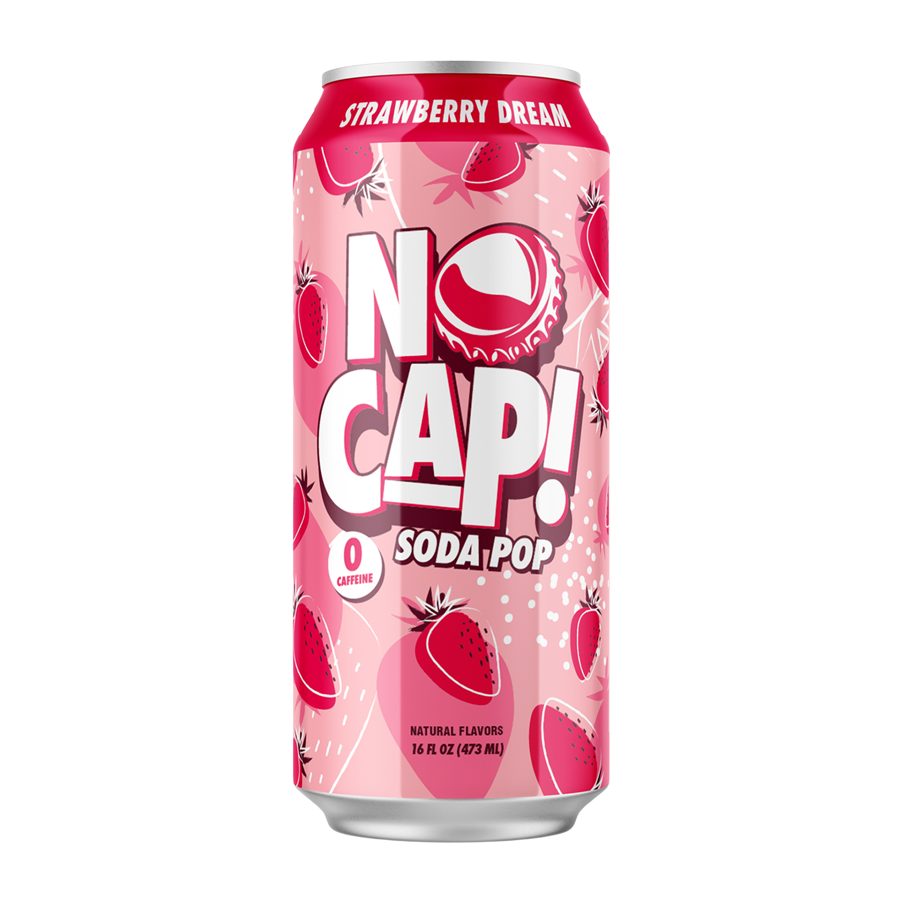 No Cap! Strawberry Dream Soda Pop 16oz