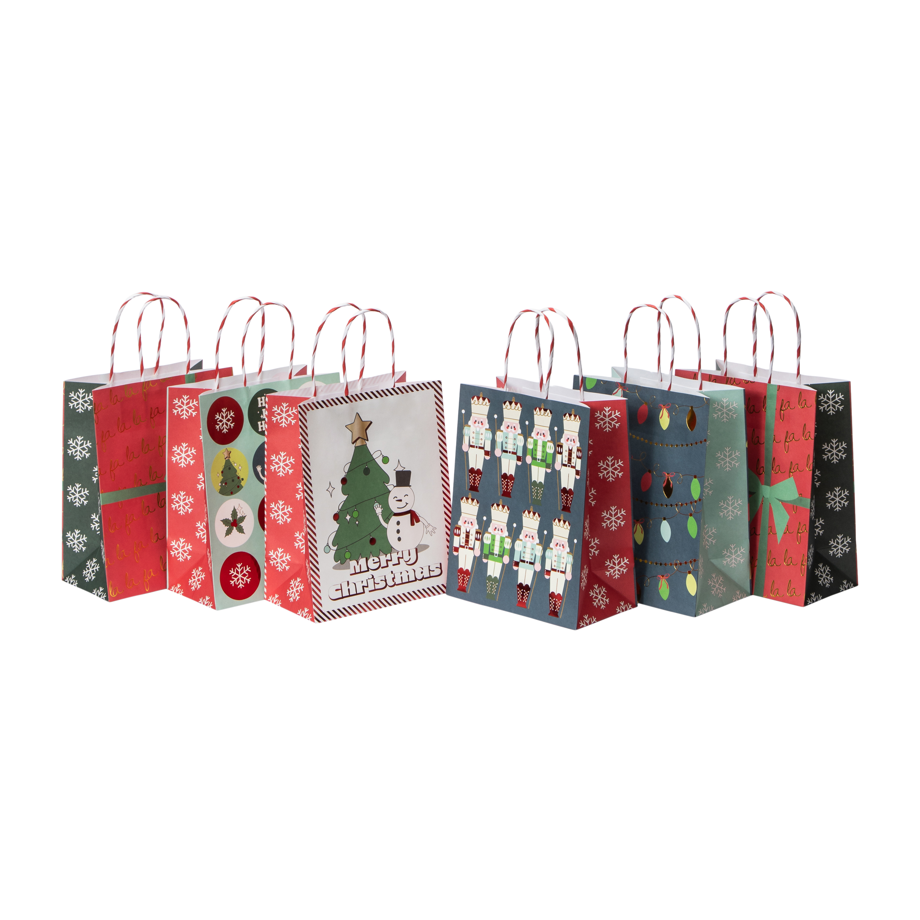 Christmas Holiday Kraft Bags -Count