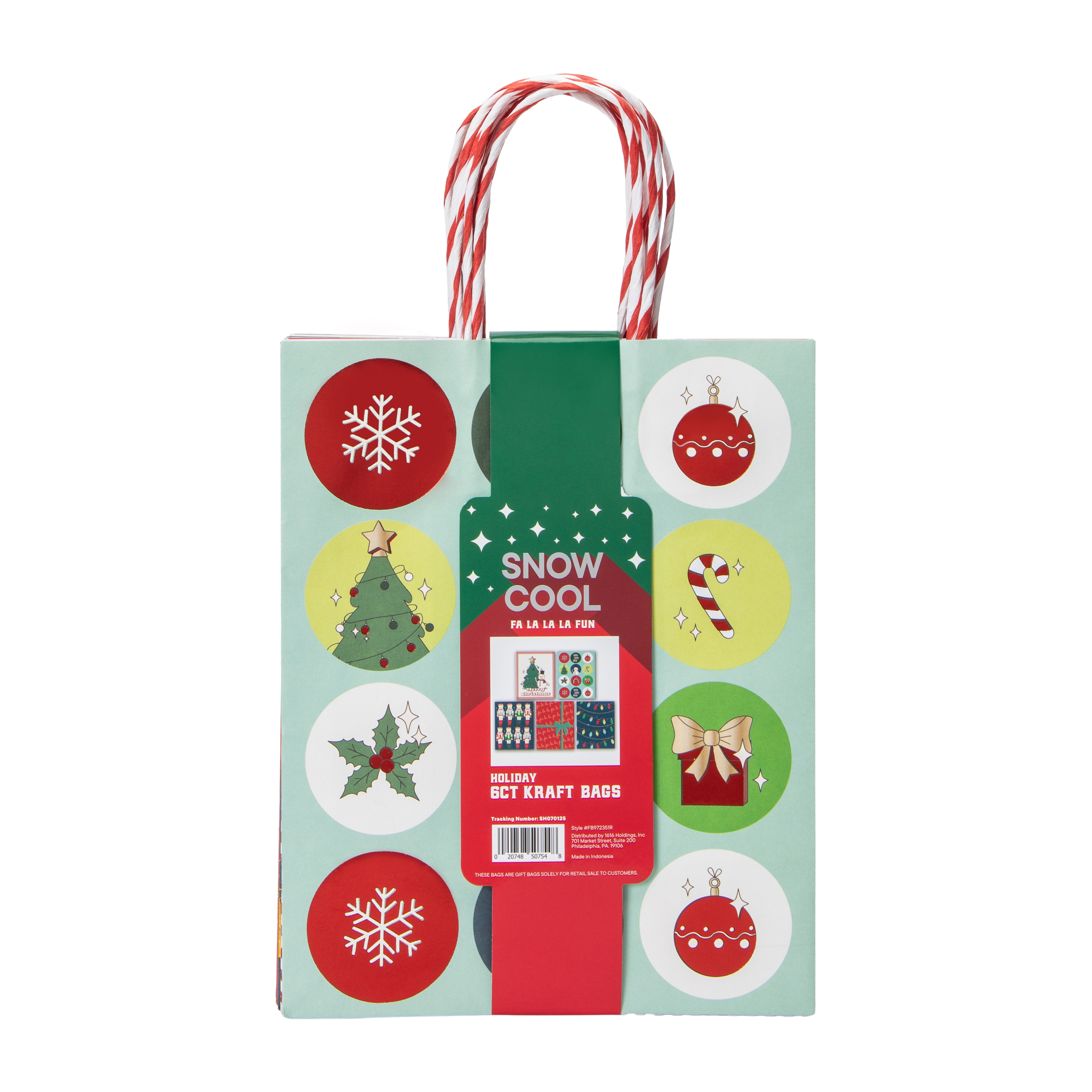 Christmas Holiday Kraft Bags -Count