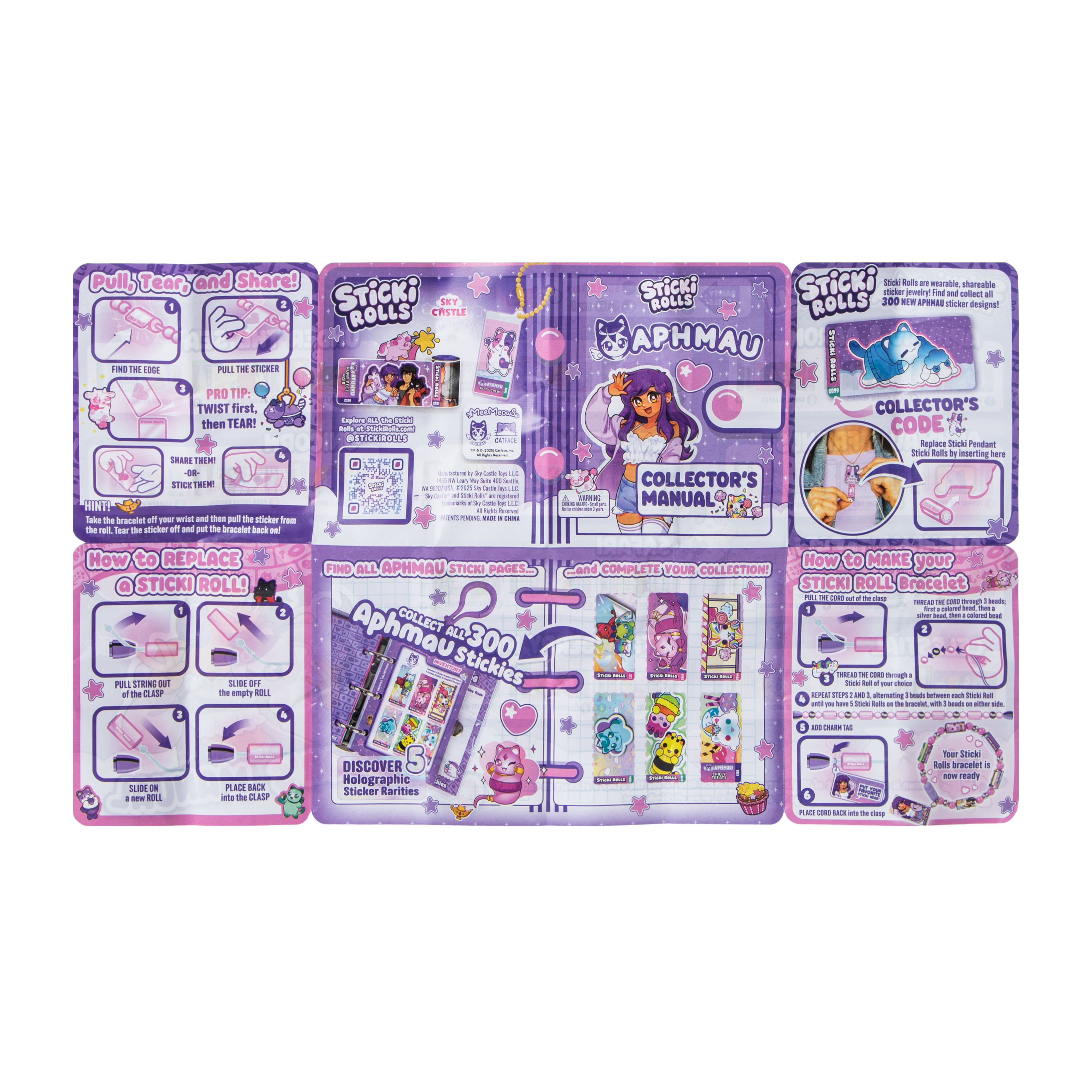 Sticki Rolls Aphmau Wearable Sticker Bracelet Capsule Set