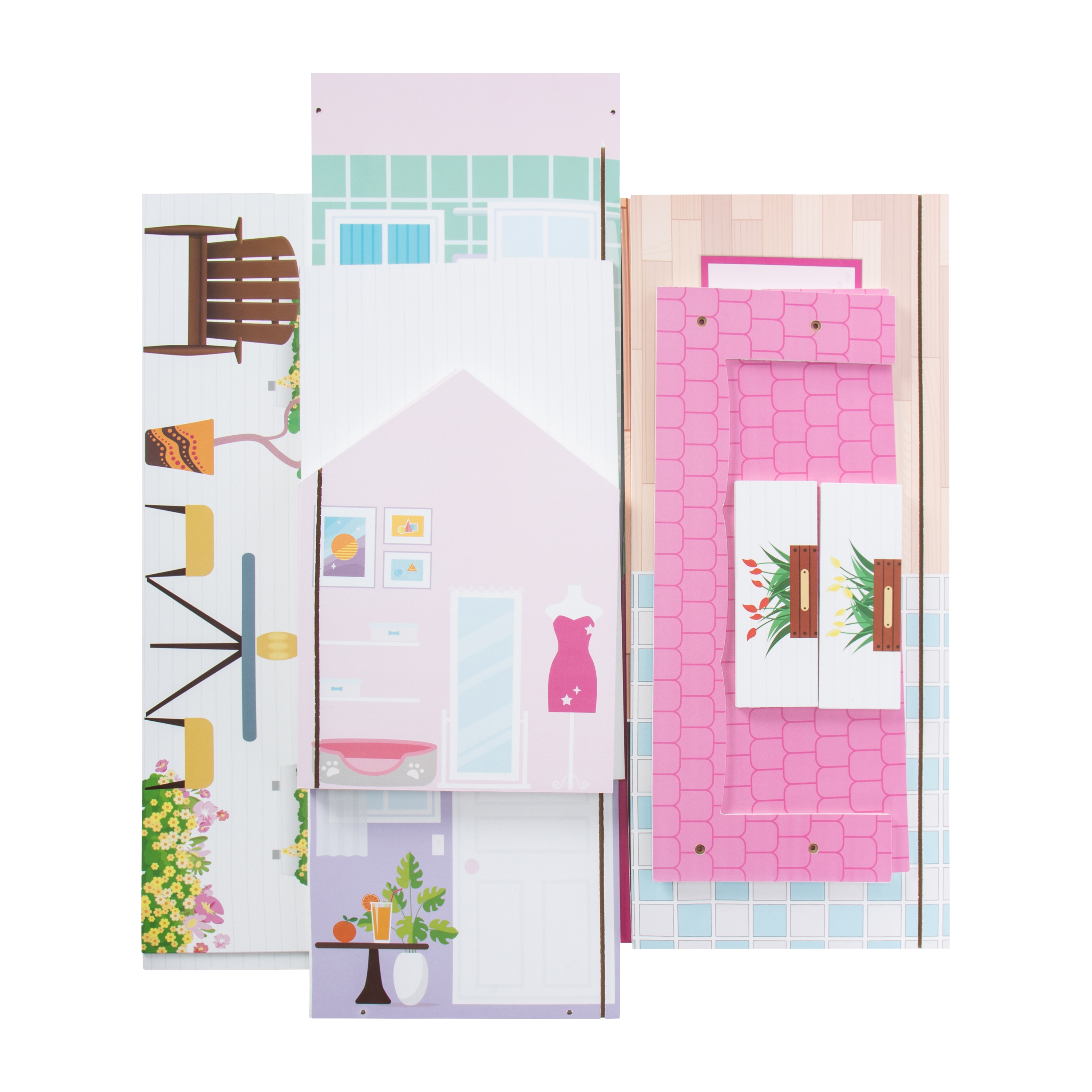 Wooden Dollhouse Set