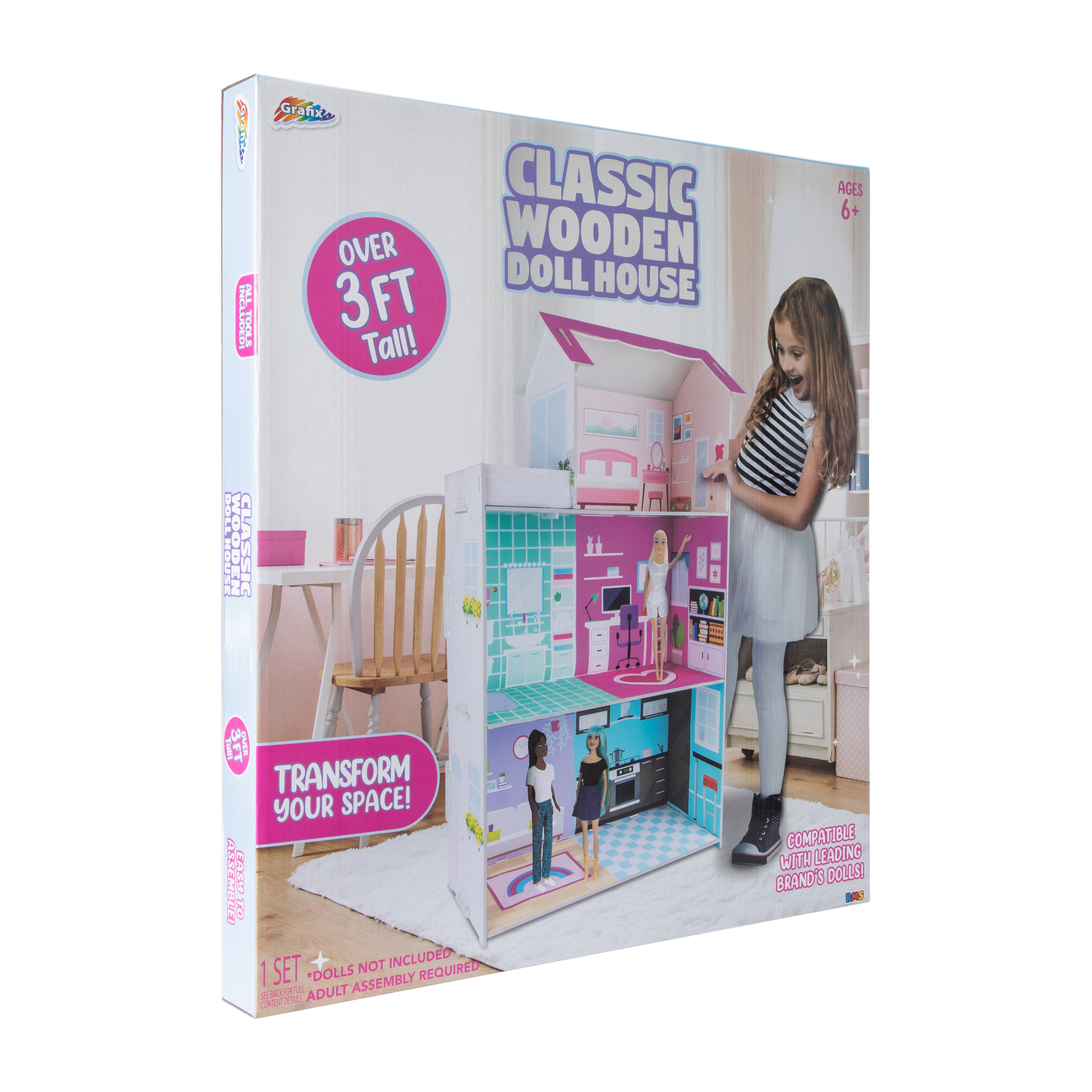 Wooden Dollhouse Set