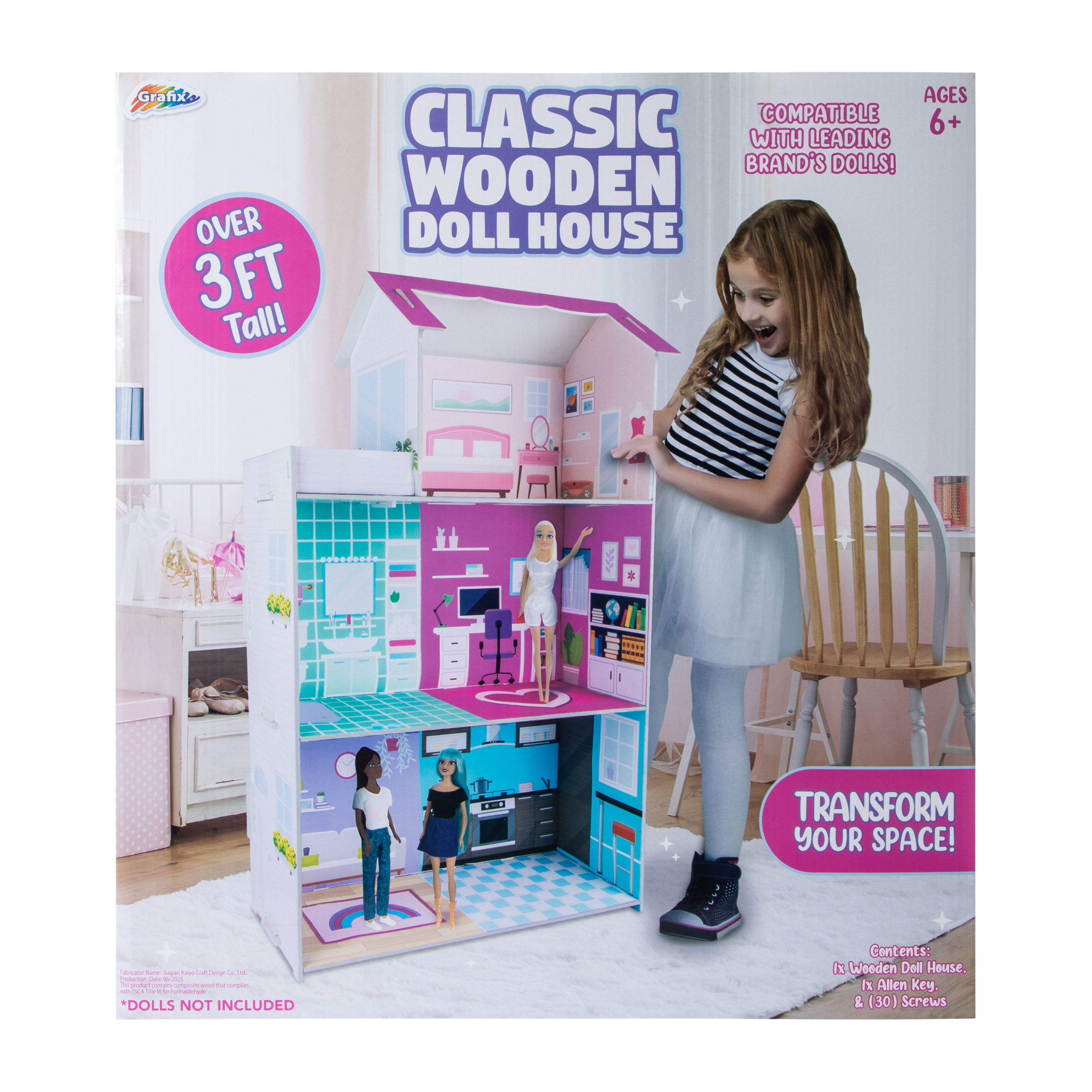 Wooden Dollhouse Set