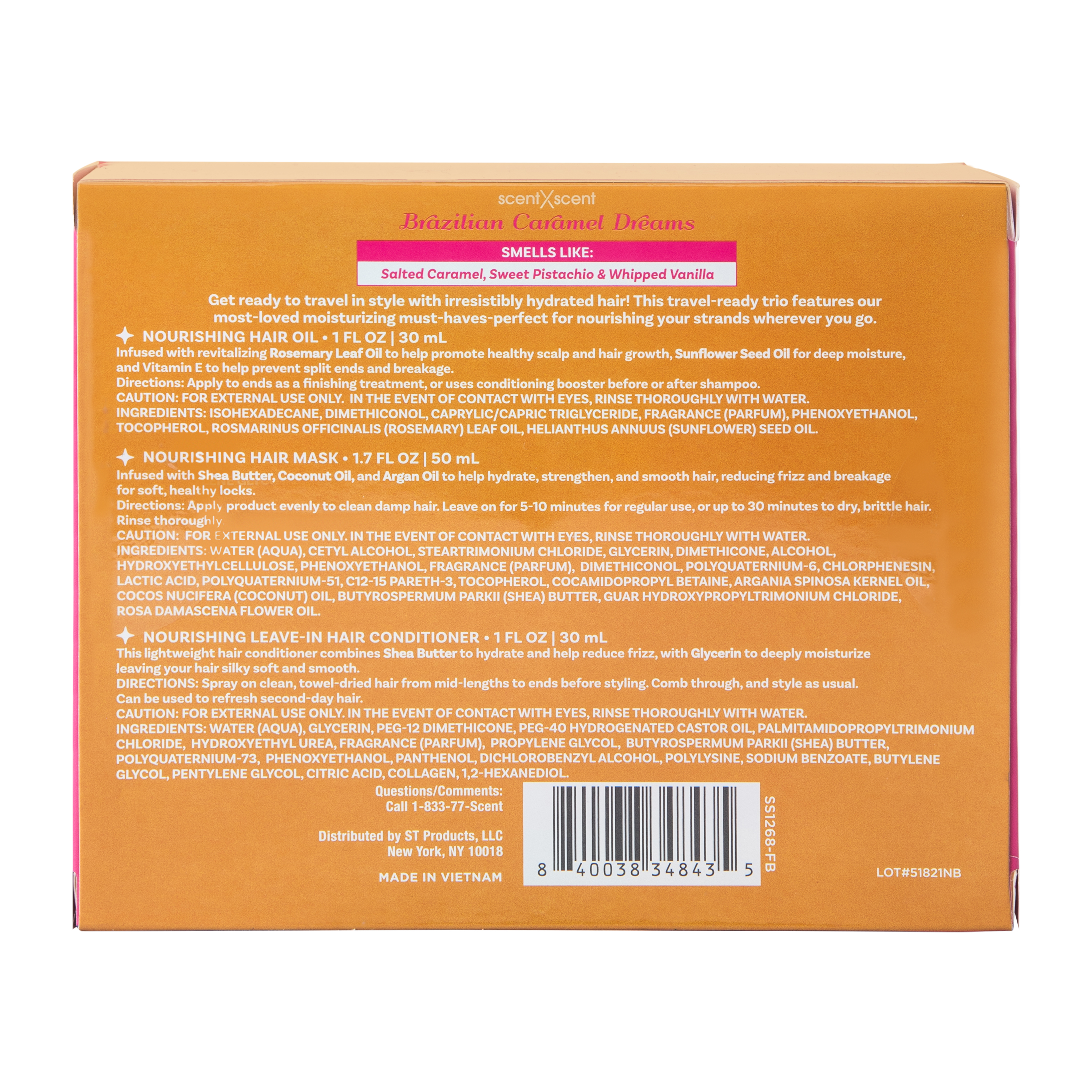 Solar Flare Brazilian Caramel Dreams Nourishing Hair Care Trio