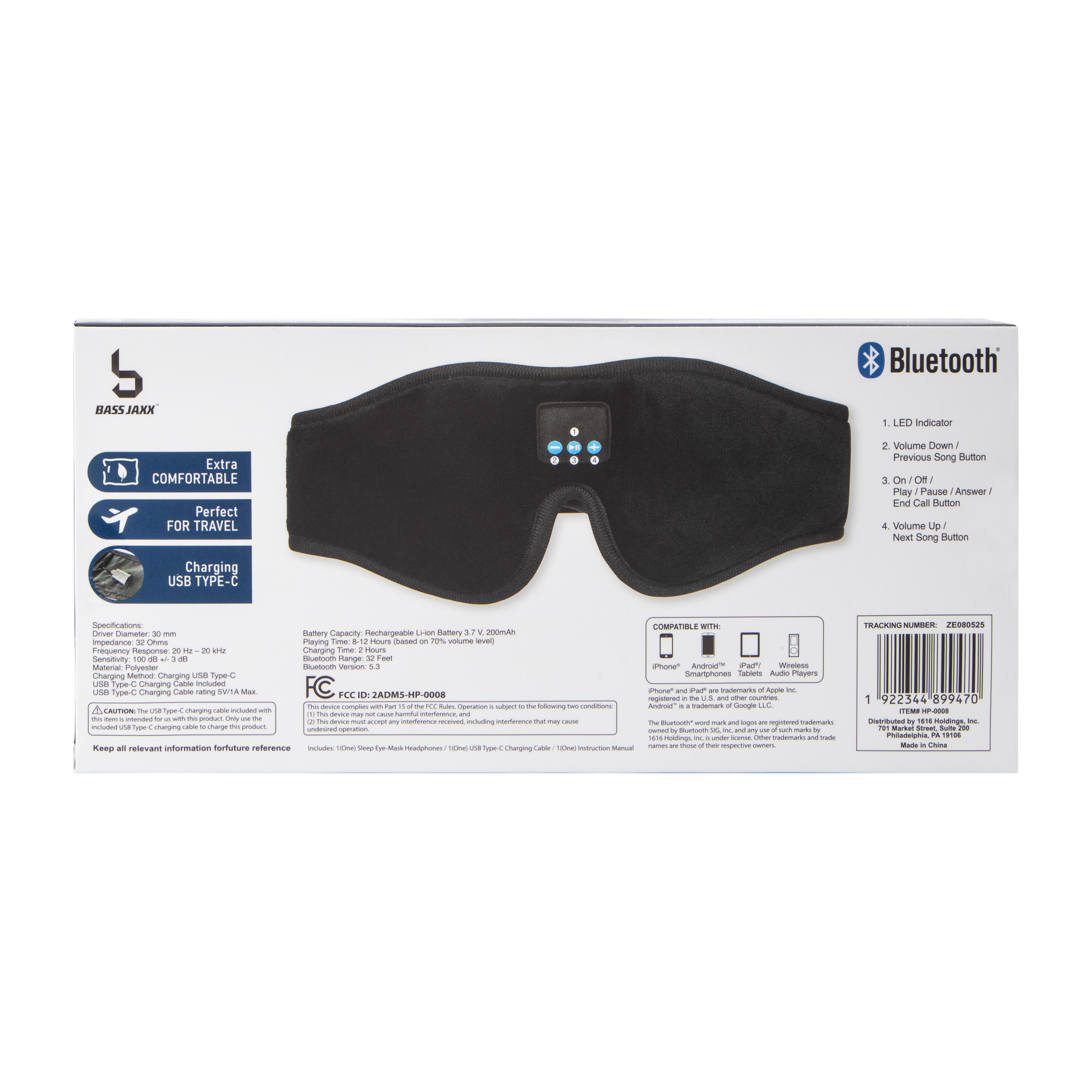 Bass Jaxx™ Sleep Eye-Mask Headphones