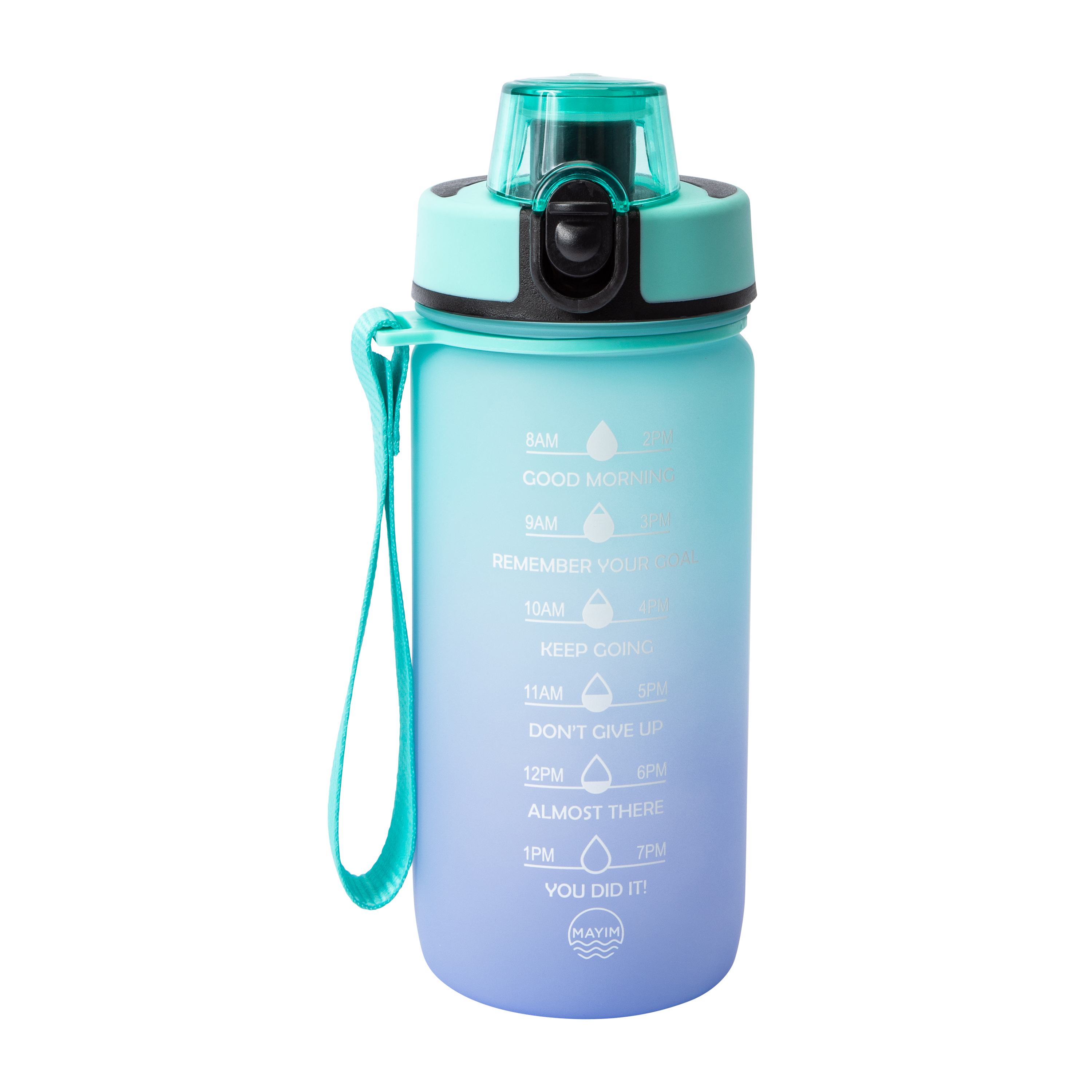 Mayim Dual Tone Light Blue Kid's Motivational Bottle 18oz