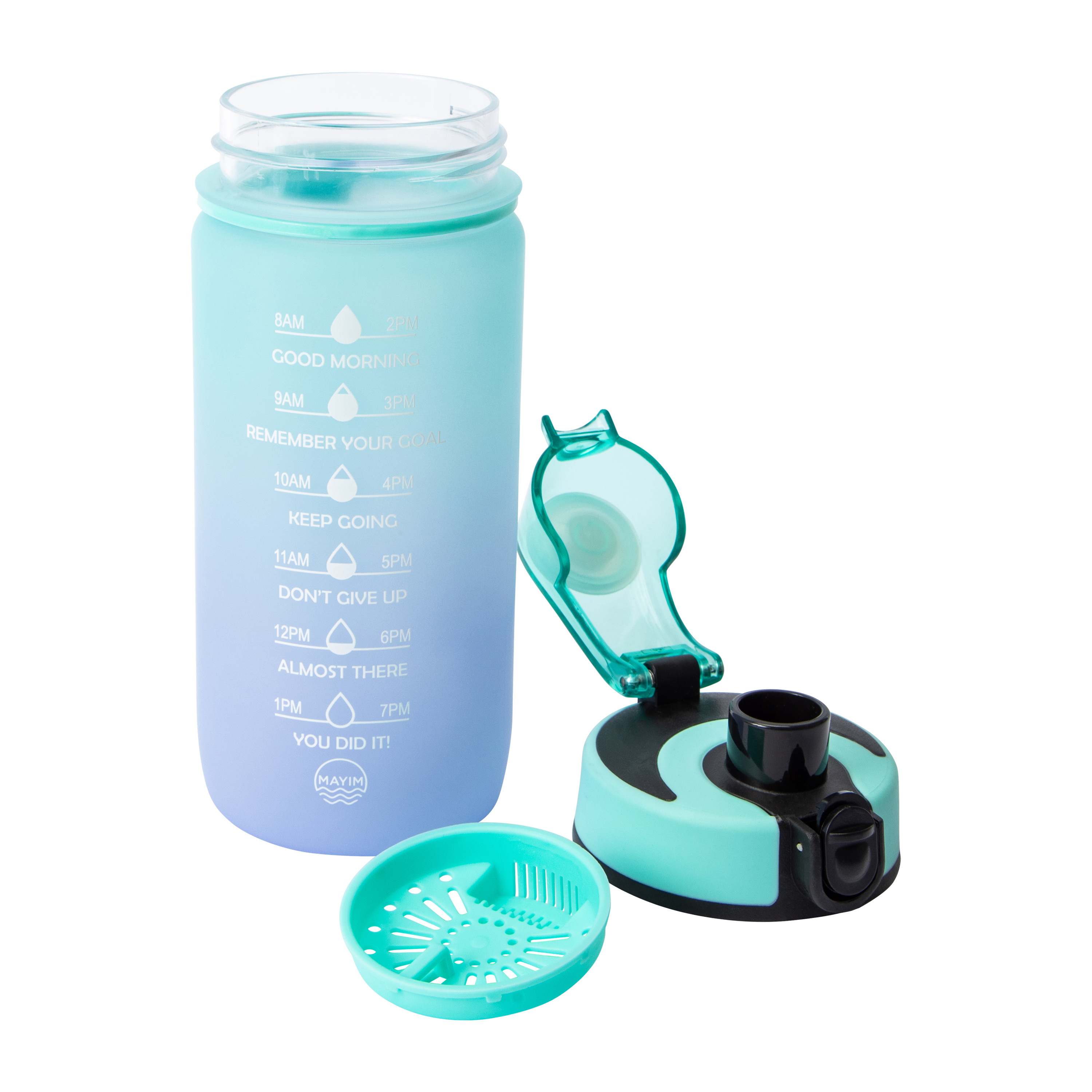 Mayim Dual Tone Light Blue Kid's Motivational Bottle 18oz