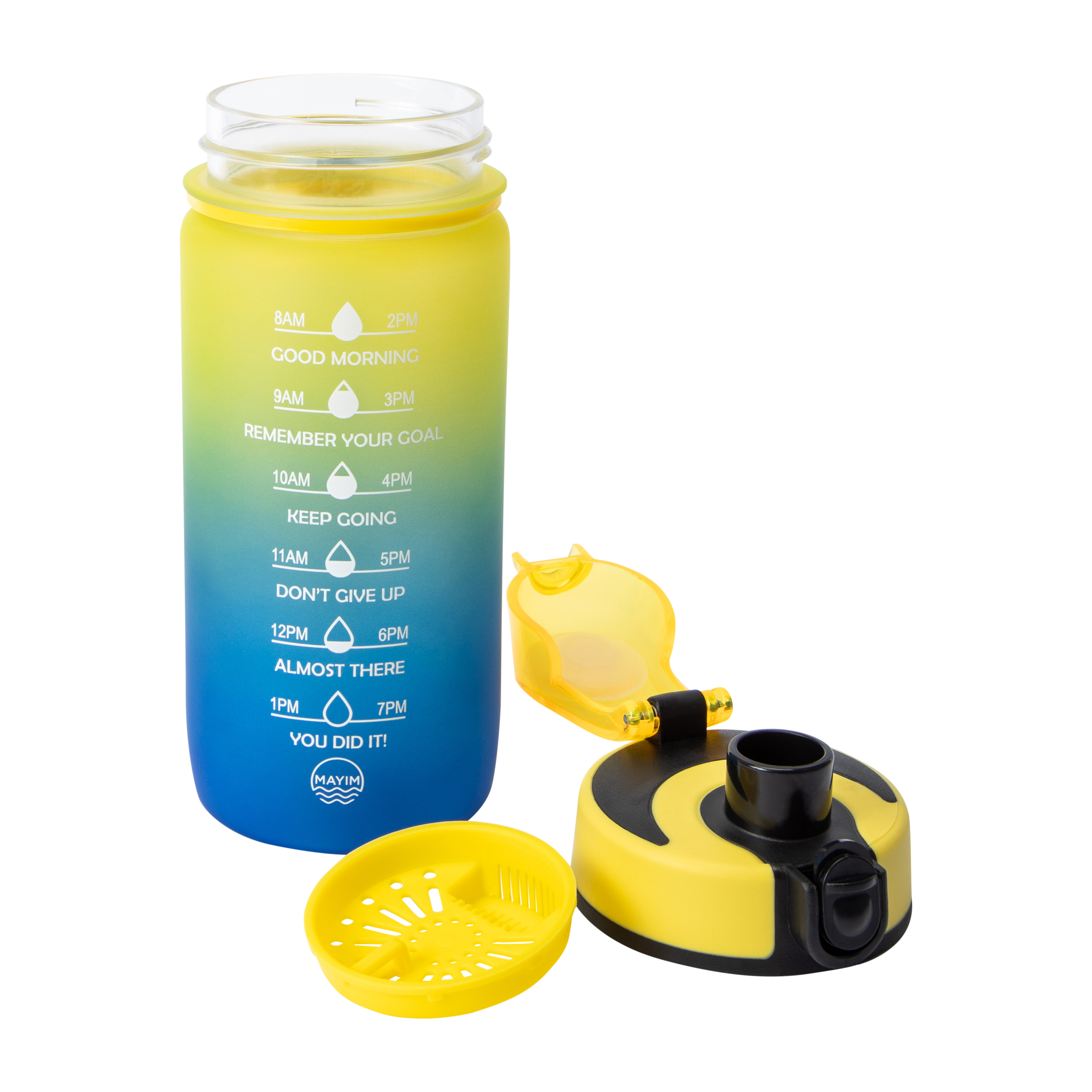 Mayim Dual Tone Yellow Kid's Motivational Bottle 18oz