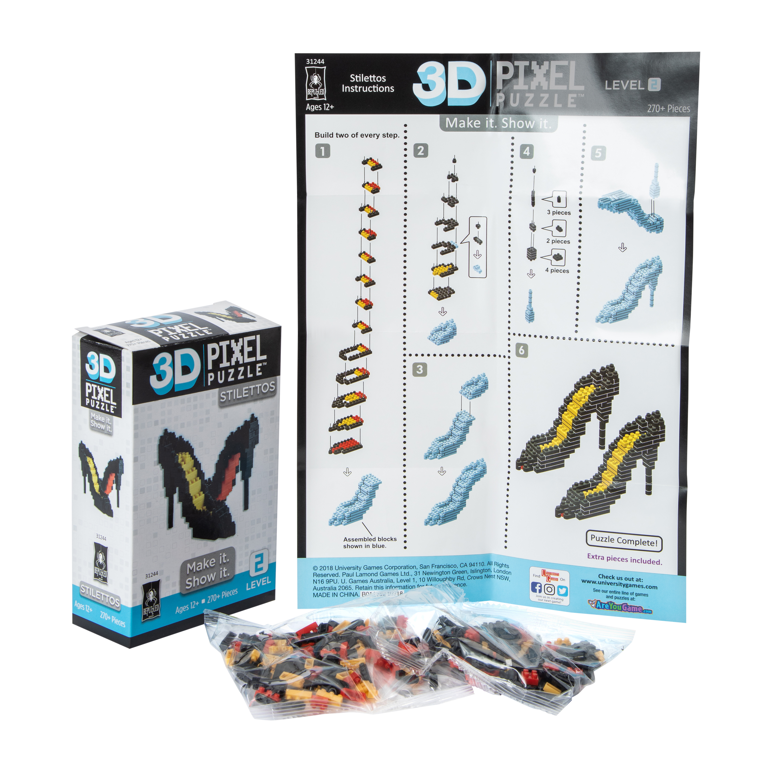 3D Pixel Puzzle™ Stilettos 270-Pieces
