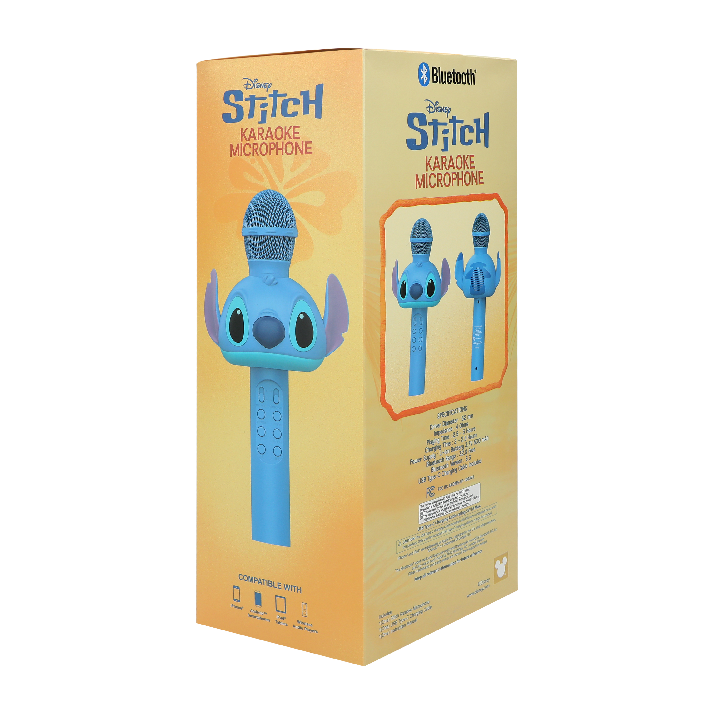 Disney Stitch Bluetooth® LED Karaoke Microphone