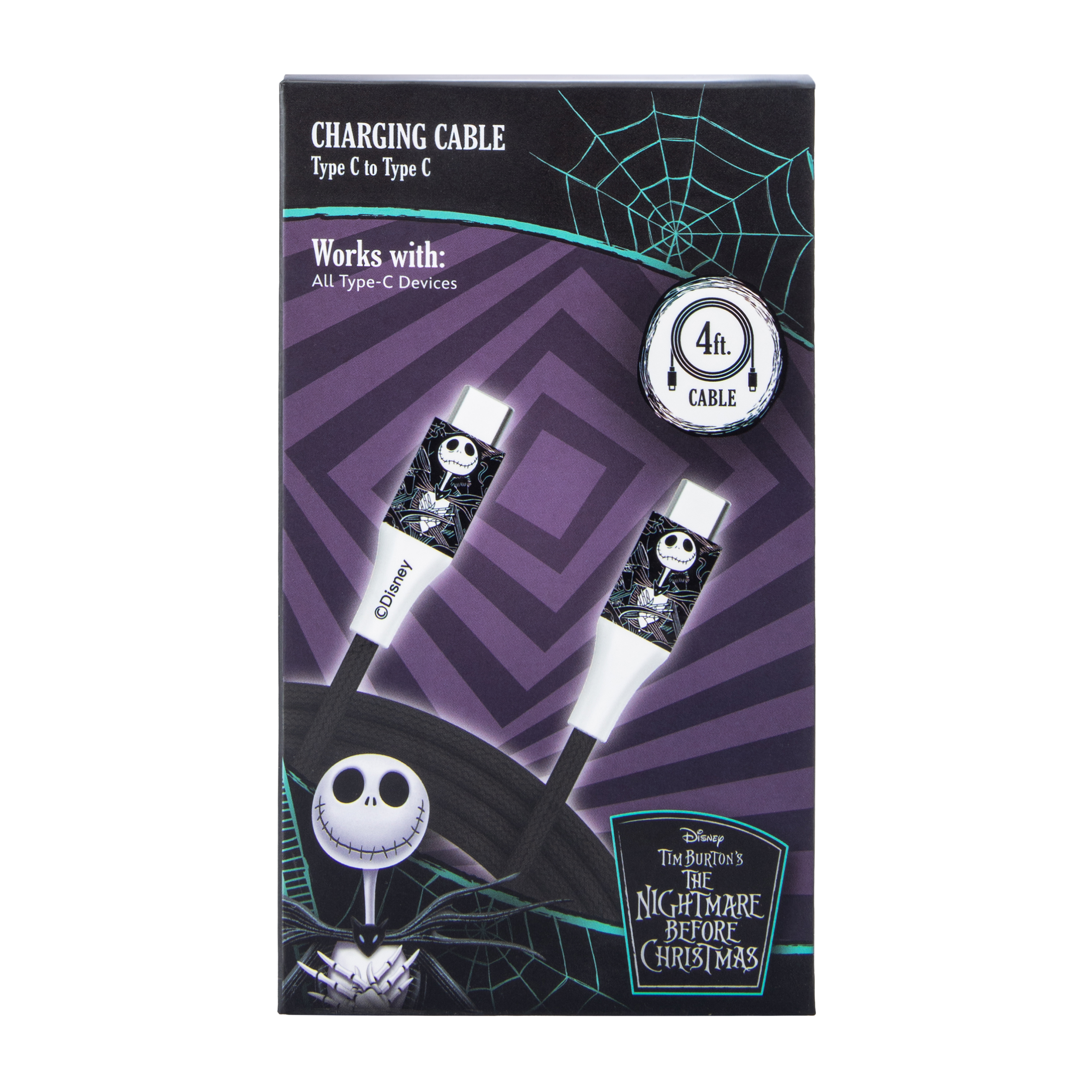 Disney Tim Burton's The Nightmare Before Christmas Type-C To Type-C Charging Cable