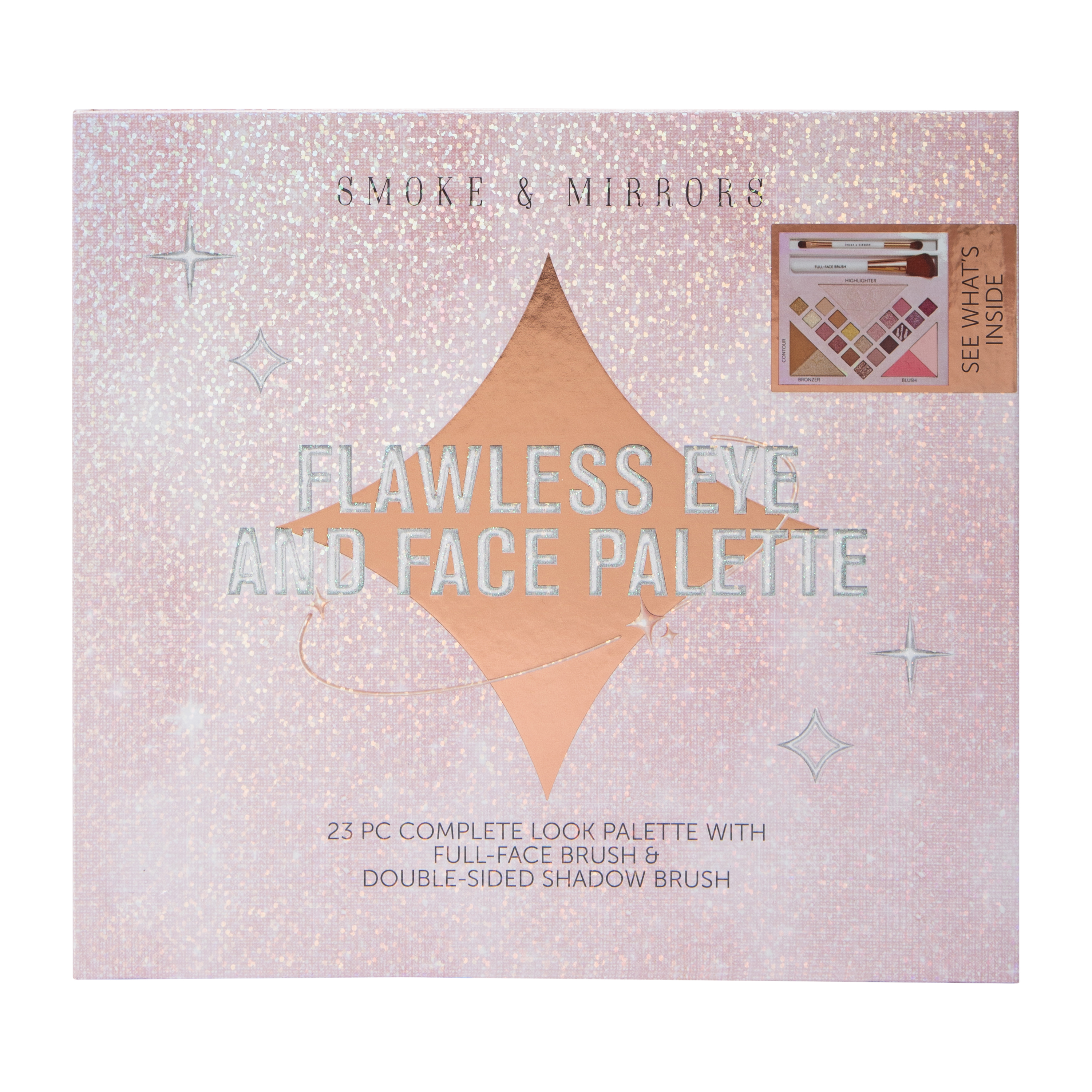Smoke & Mirrors Flawless Eye And Palette Complete Look Palette With Full-Face Brush & Double-Sided Shadow Brush 23-Count