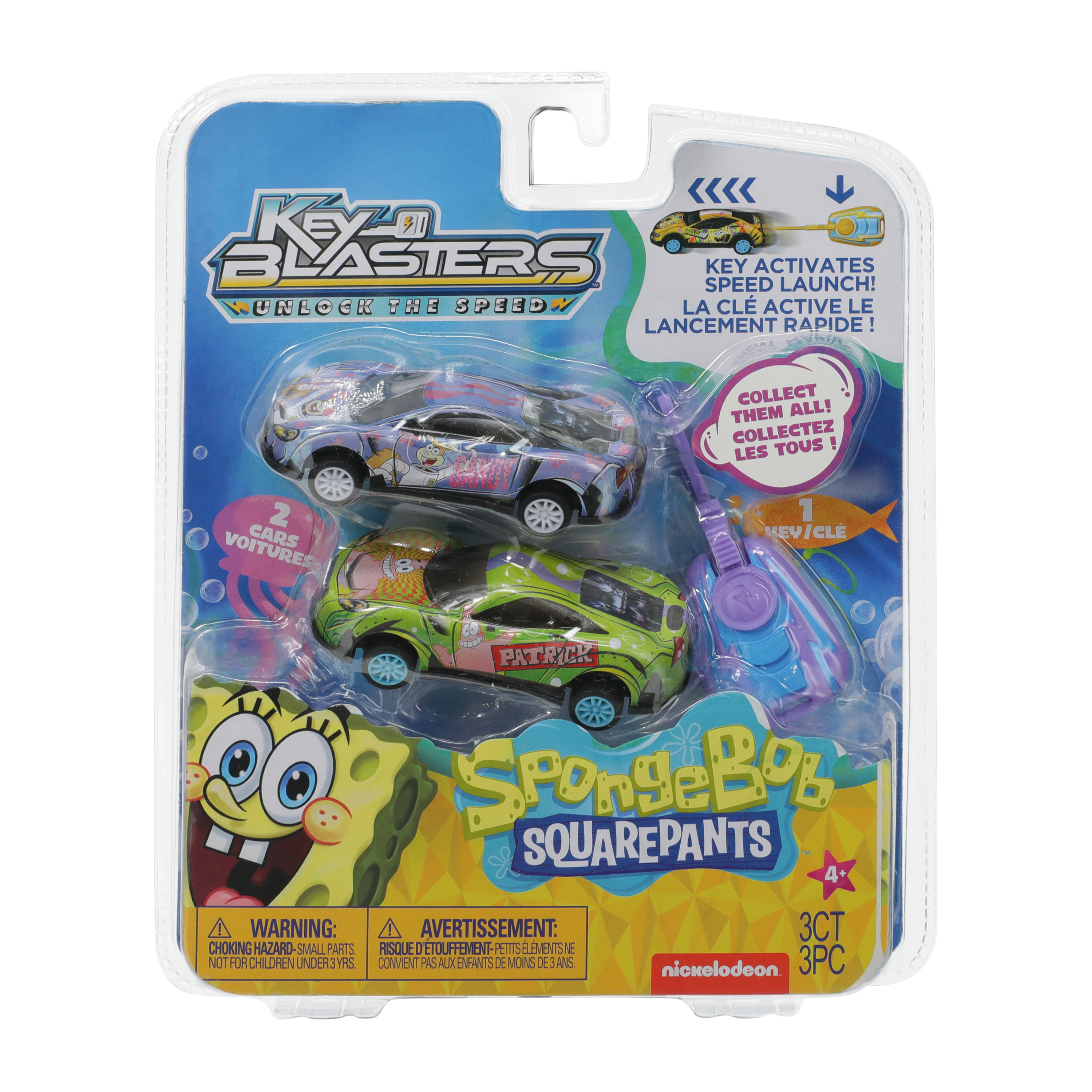 SpongeBob Squarepants™ Key Blasters Toy Race Car Set 2-Pack