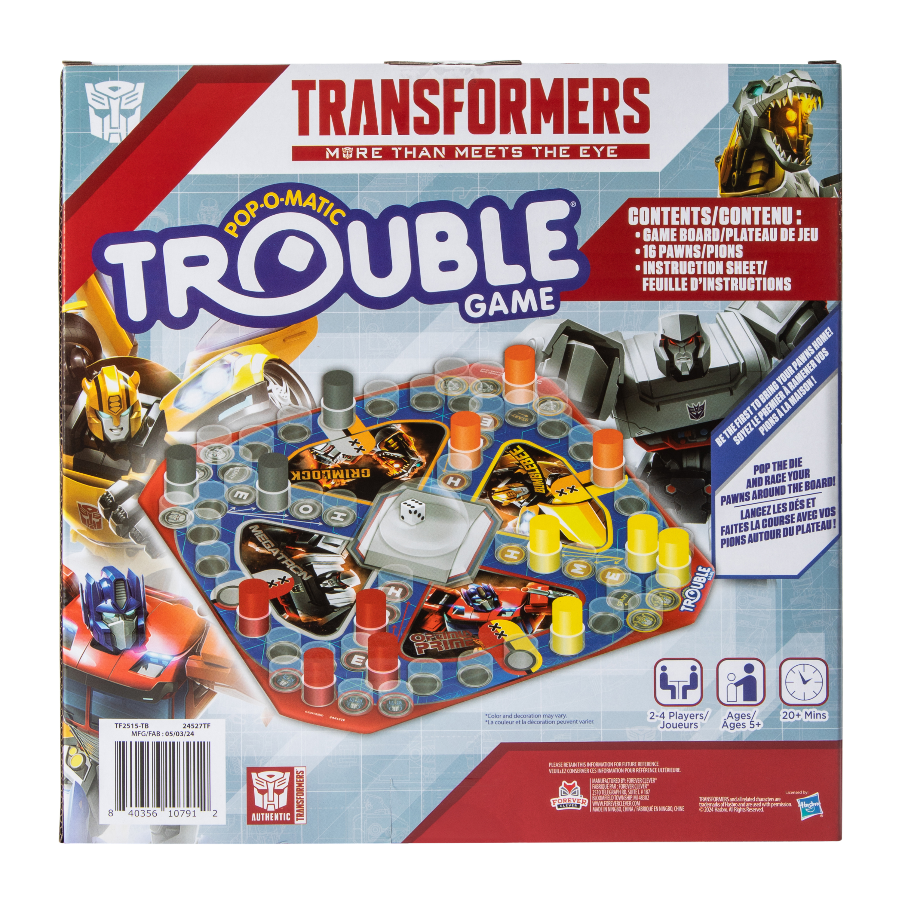 Transformers Pop-O-Matic Trouble Game