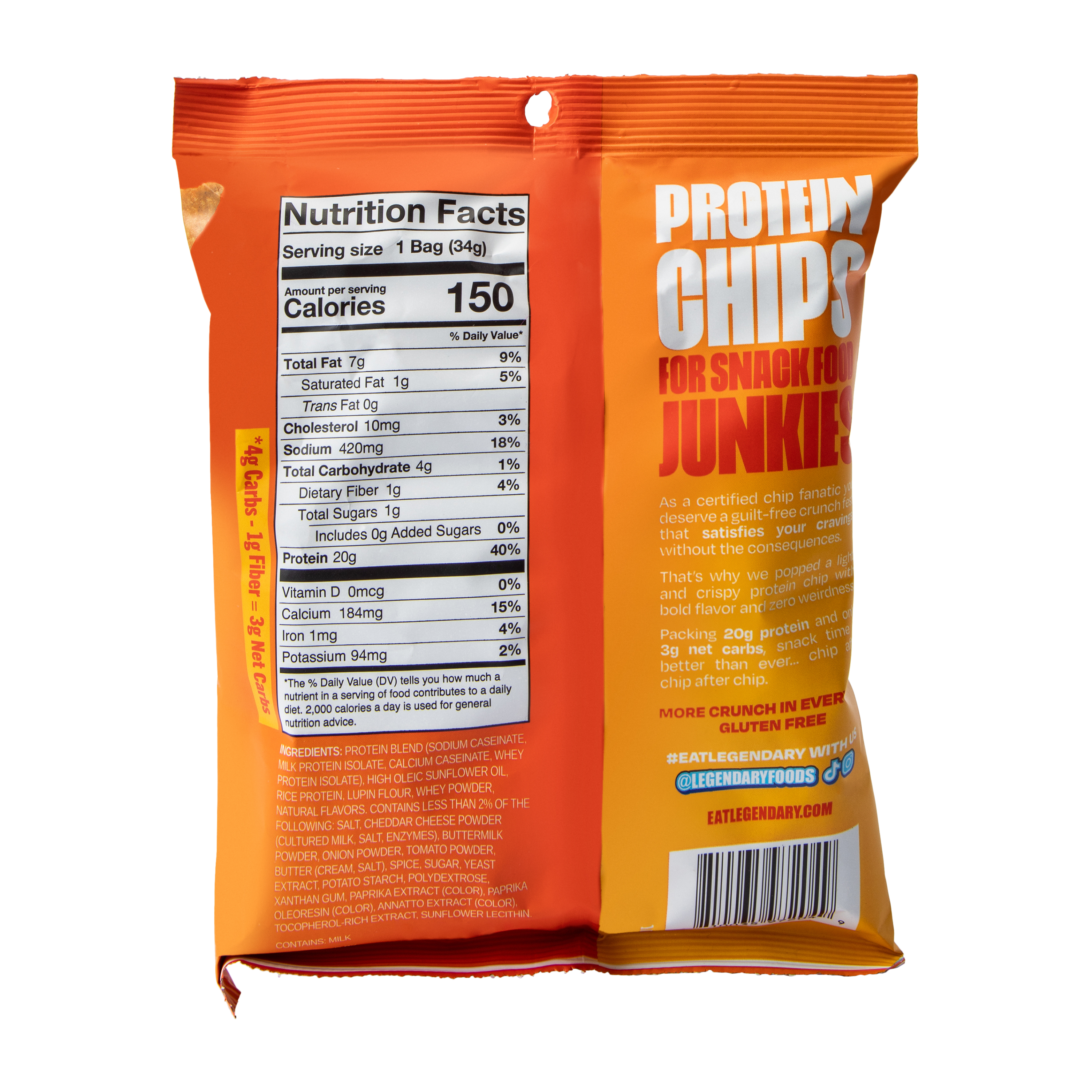 Legendary Foods™ Nacho Cheese Flavored Popped Protein Chips 1.2oz