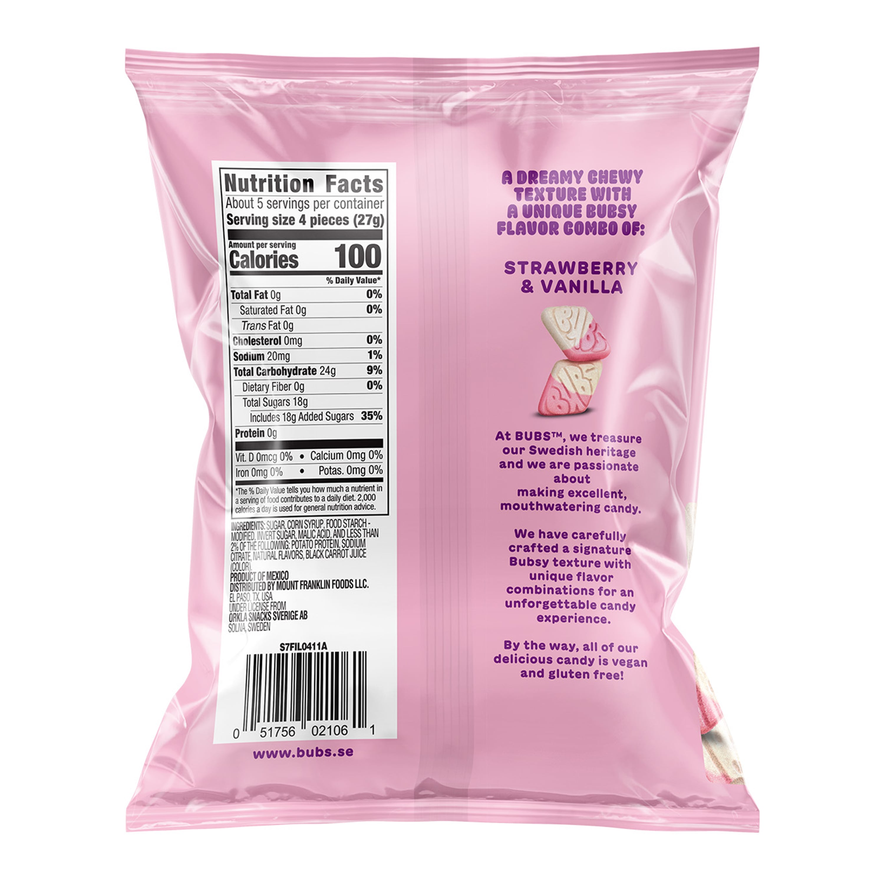 Bubs® Sour Diamond Strawberry Vanilla