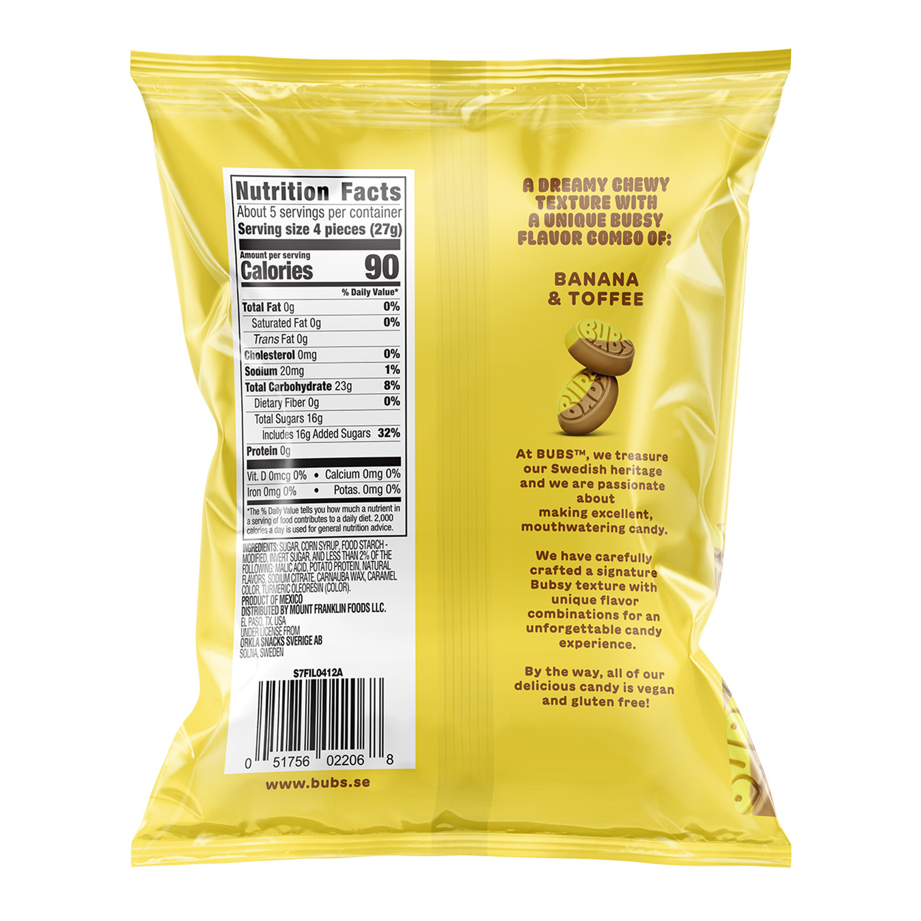 Bubs® Sweet Ovals Banana Toffee