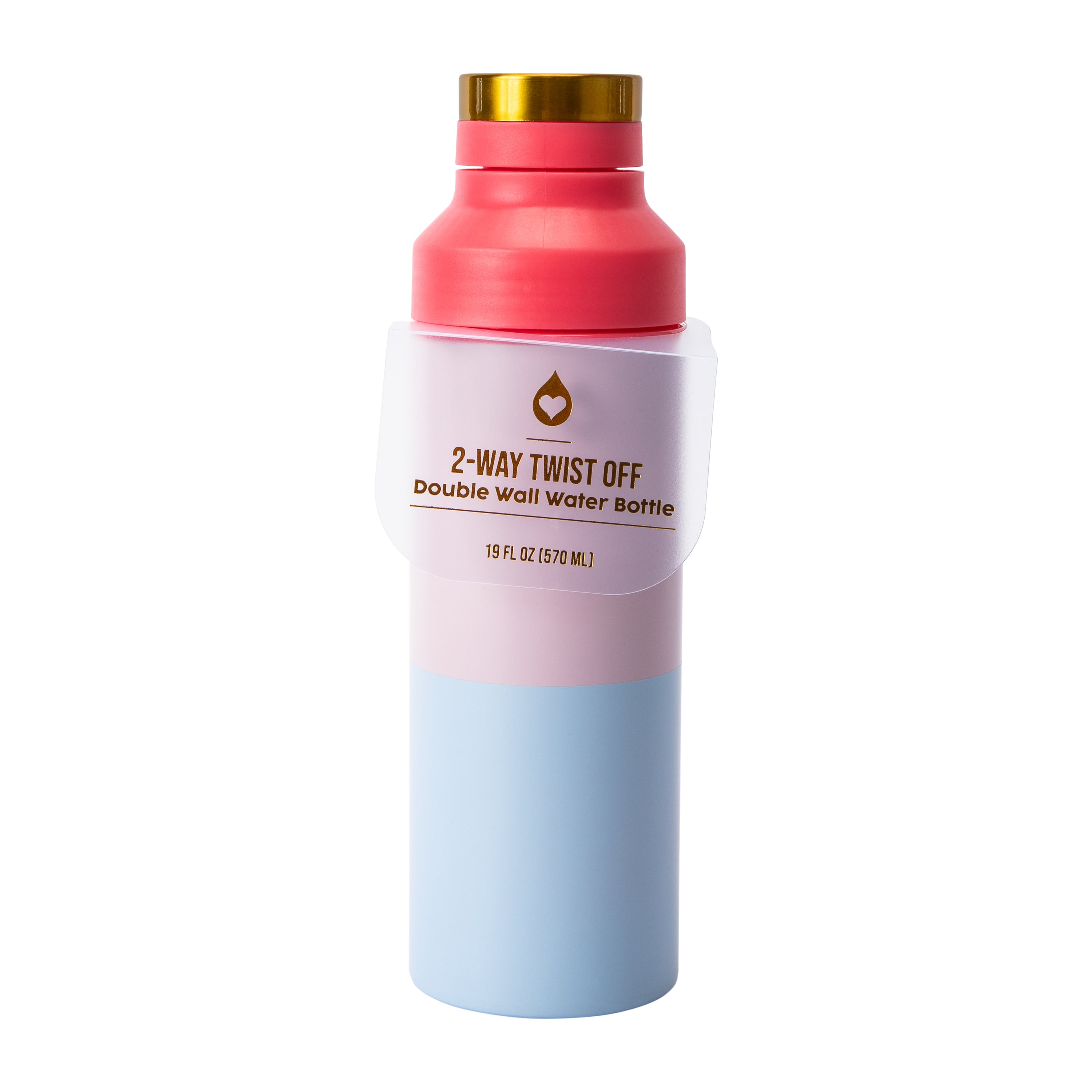 2-Way Twist Off Double Wall Water Bottle 19oz | Five Below