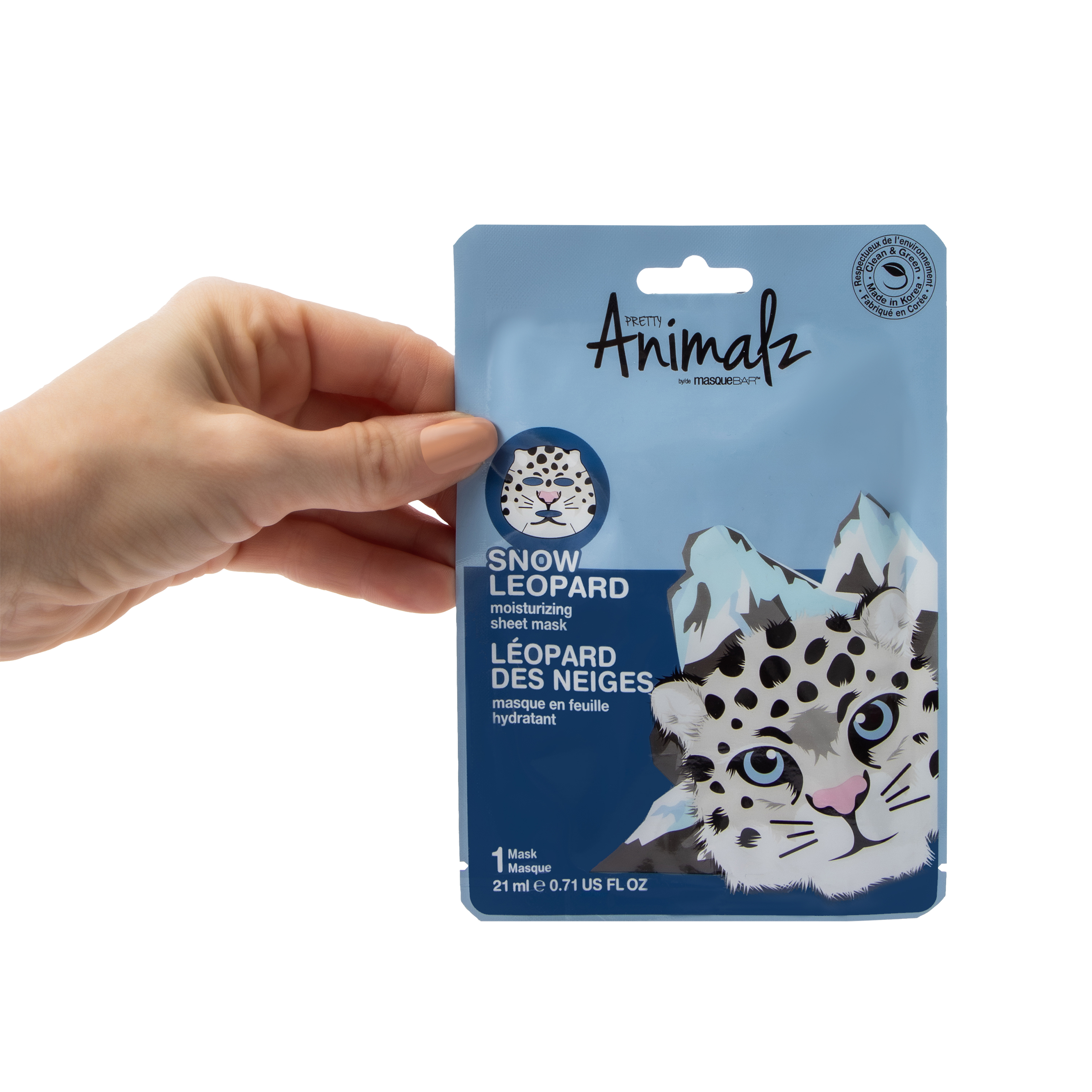 Pretty Animalz By Masque B.A.R™ Snow Leopard Moisturizing Sheet Mask