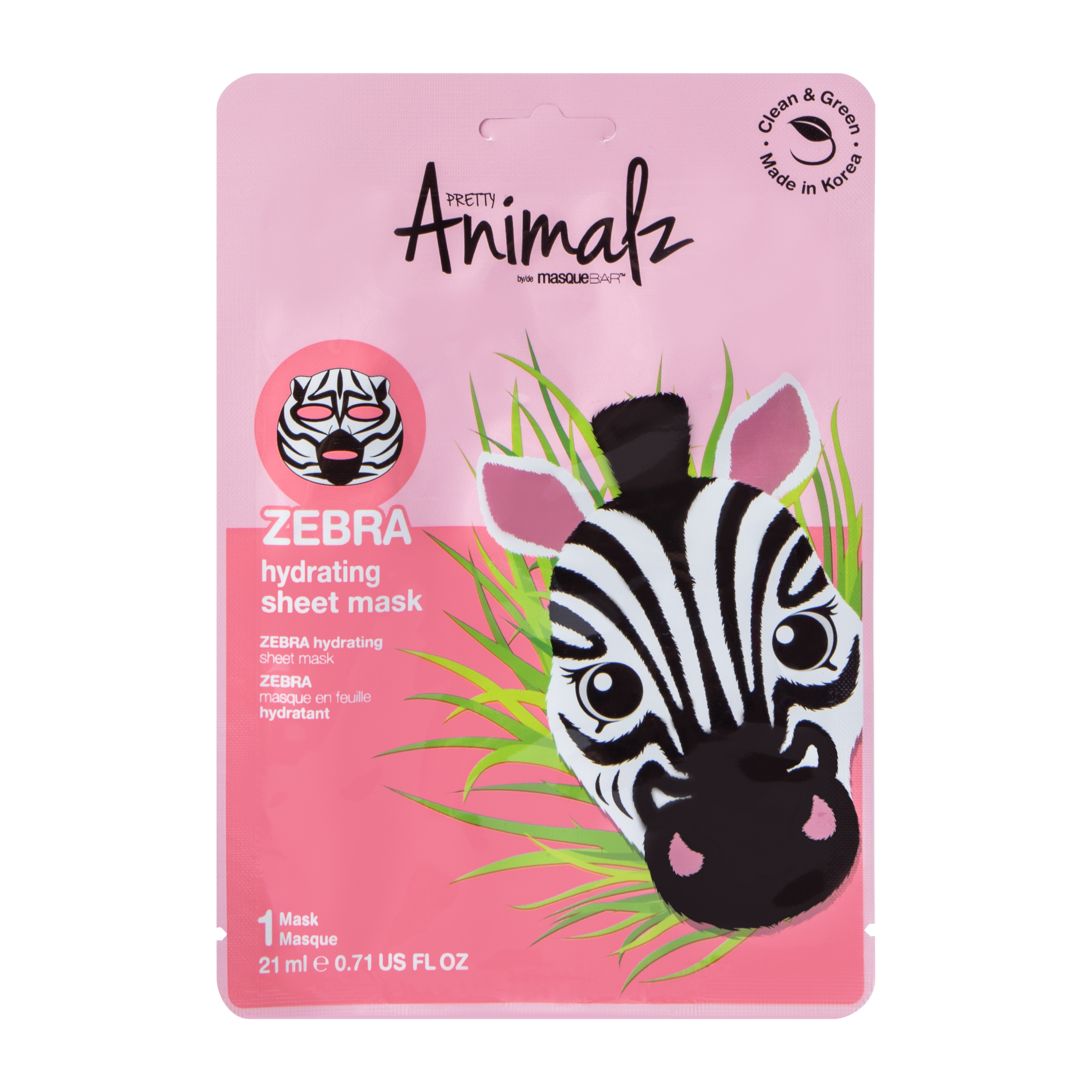 Pretty Animalz By Masque B.A.R™ Zebra Hydrating Mask Sheet